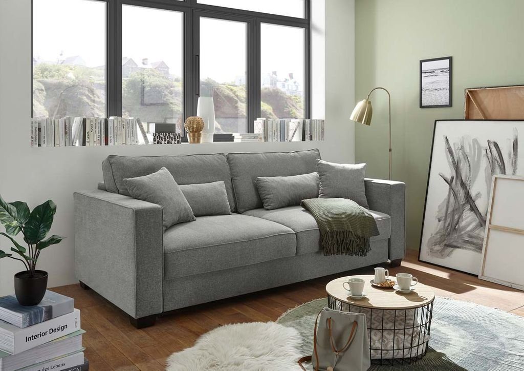 ED EXCITING DESIGN Schlafsofa, Melvin Schlafsofa Schlafcouch  Polstergarnitur 198x165 cm Grau