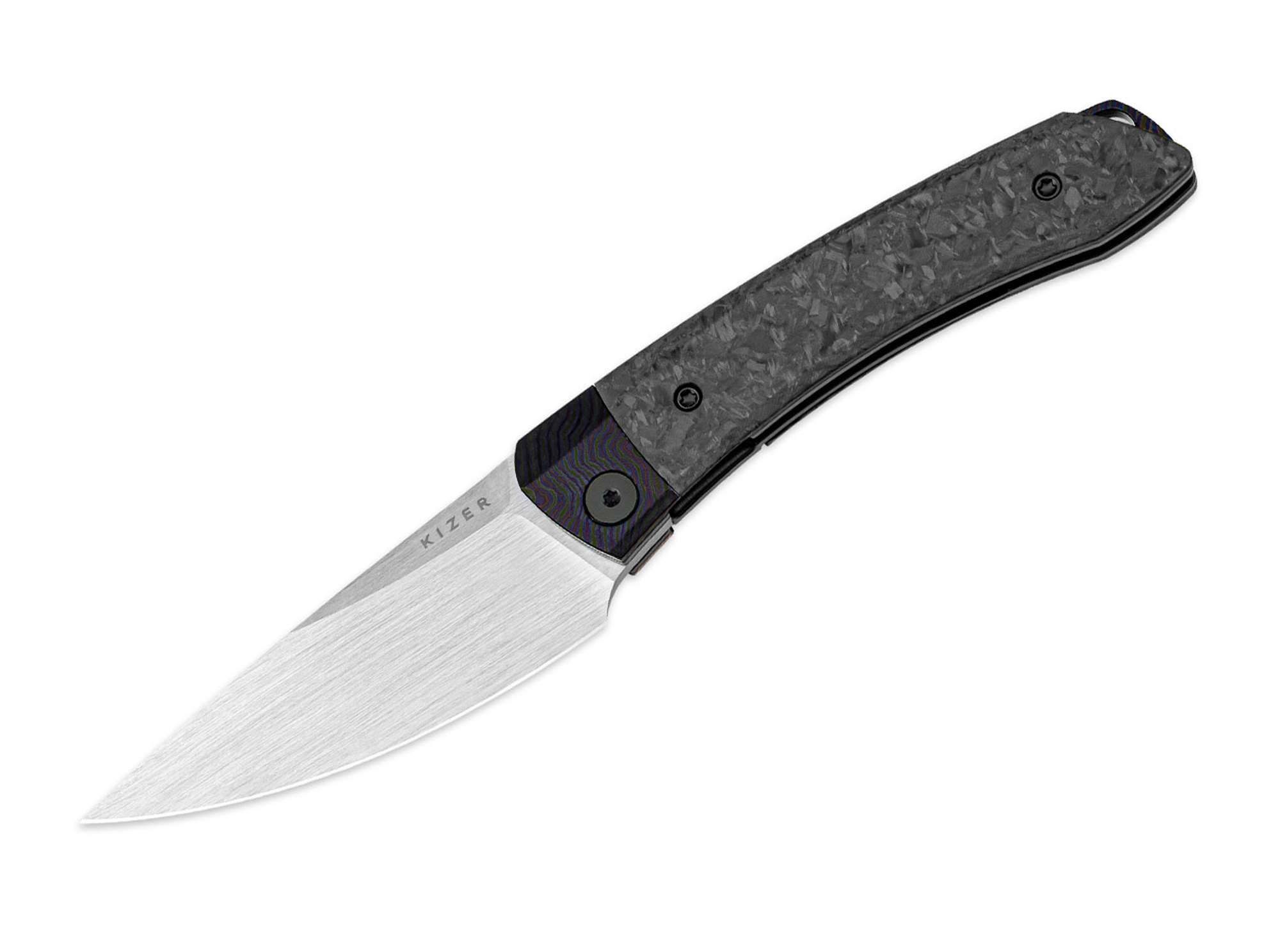 Kizer Taschenmesser Kizer Mini MoMo M390 Ti Marble CF