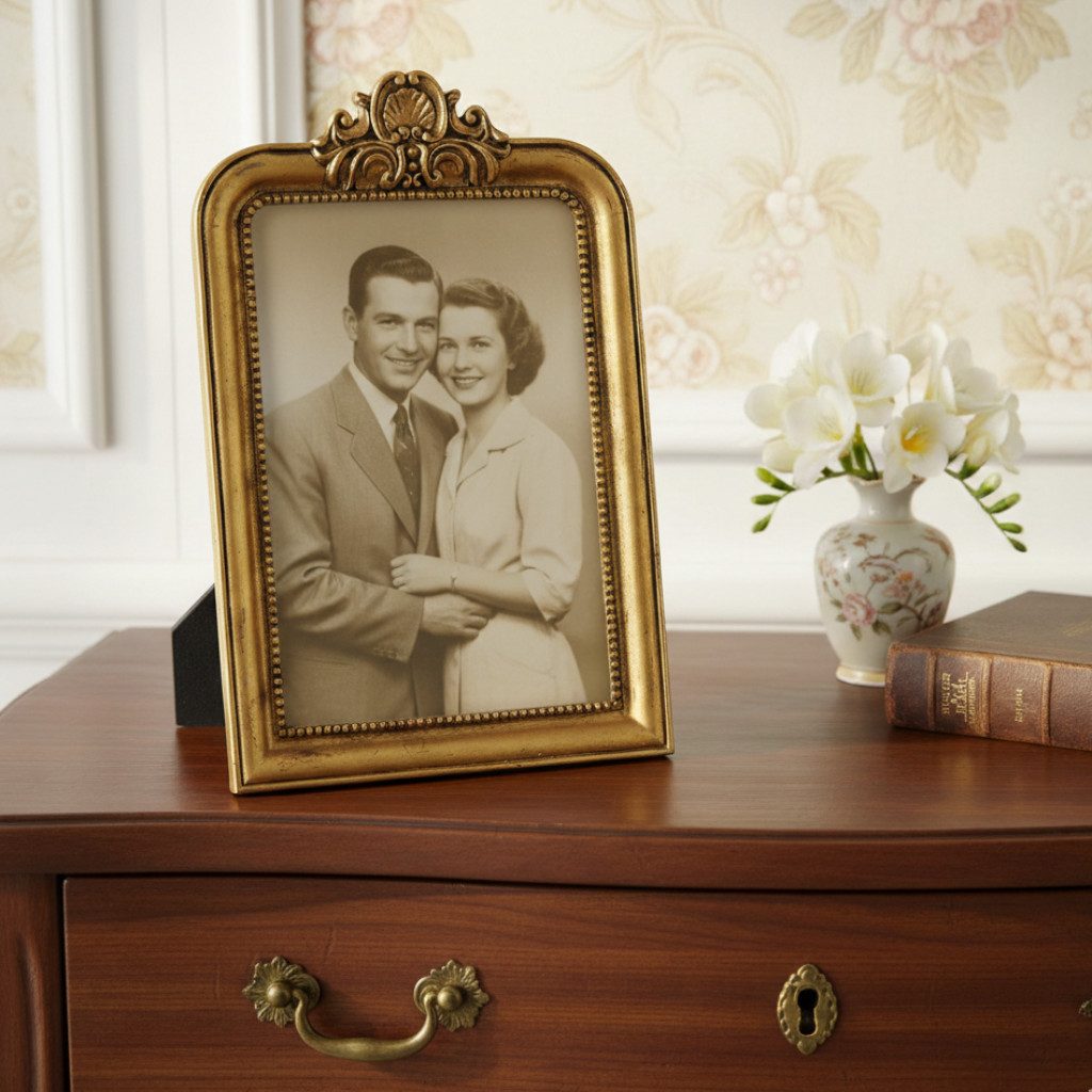 MF Bilderrahmen Bilderrahmen Mita Antikgold rechteckig Metall 23x16 cm, (1 St)