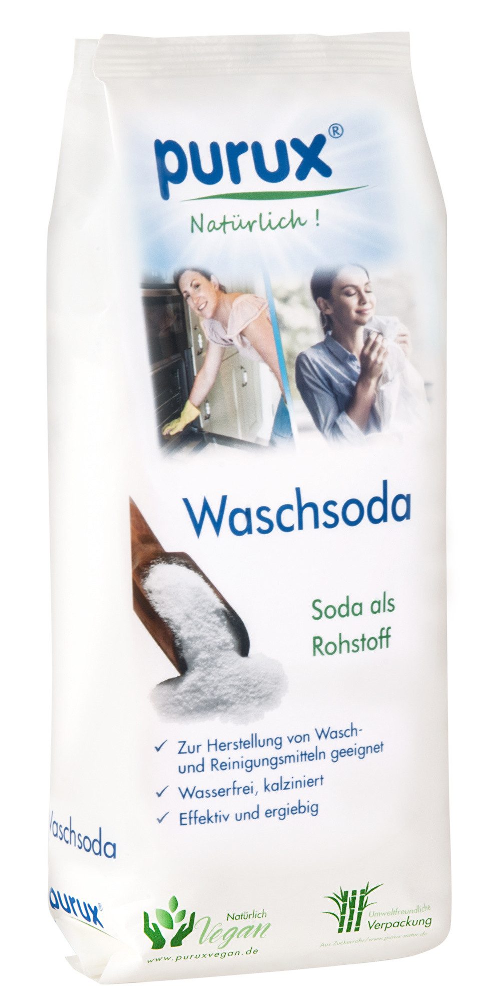 purux Waschsoda Pulver 1kg Natriumcarbonat, nachhaltig verpackt Waschsoda (1kg Waschsoda pulver Natriumcarbonat reines Soda nachhaltig verpackt)