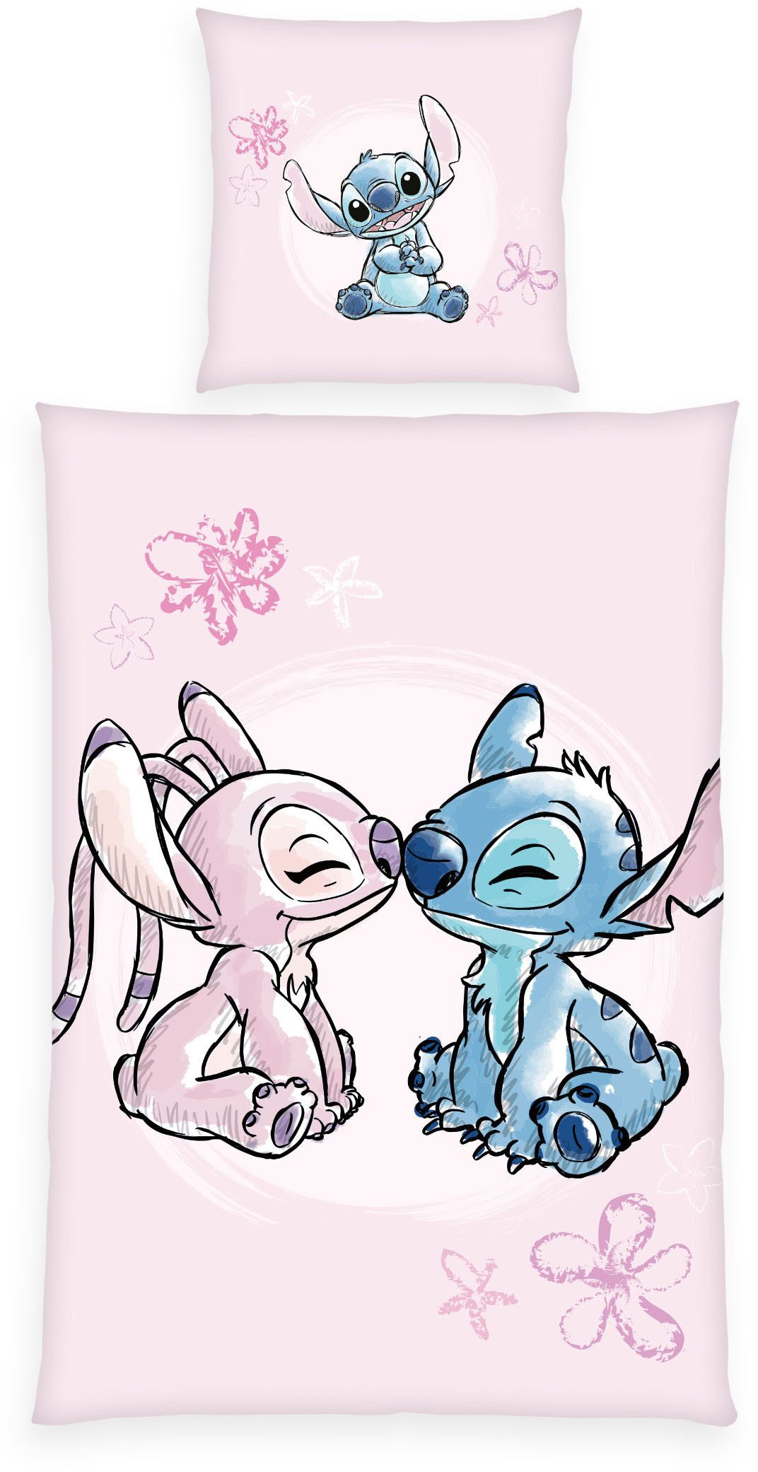 Disney Постельное белье Disney Stitch, Flanell, 2 teilig, Wendebettwäsche
