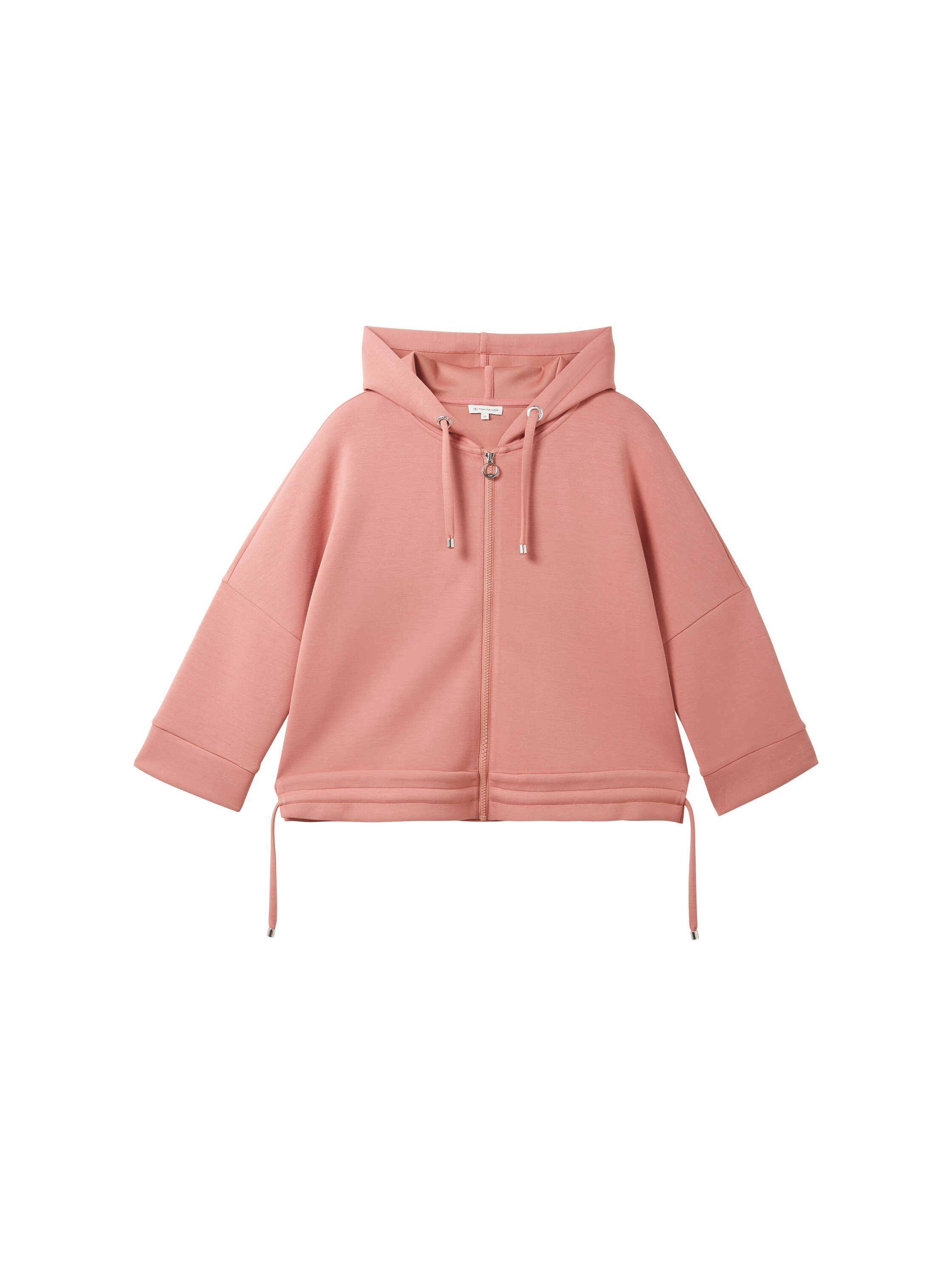 TOM TAILOR Kapuzensweatjacke 7/8 Arm Sweatjacke fading rose