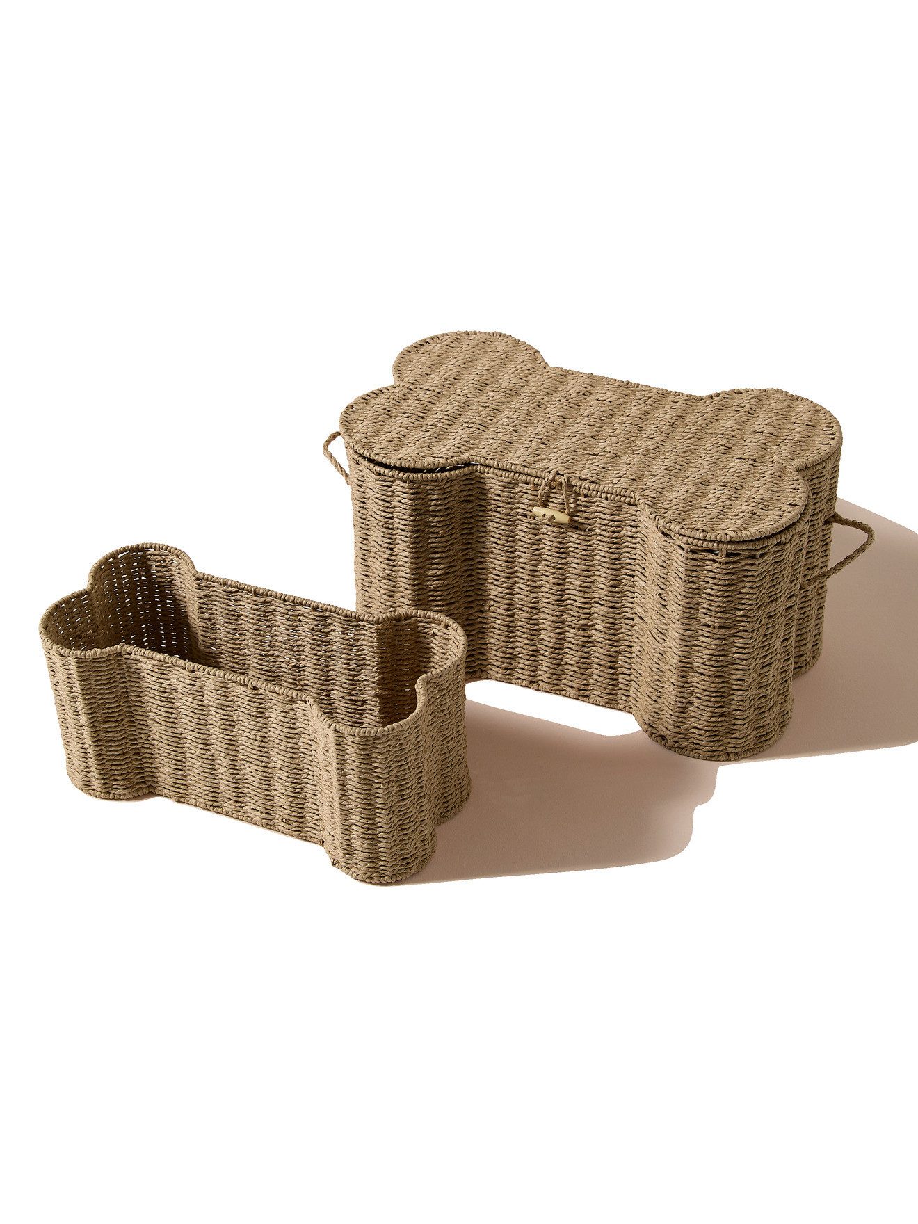 vertbaudet Aufbewahrungskorb Hundespielzeug-Aufbewahrungsbox, 2er-Set, Knochenform