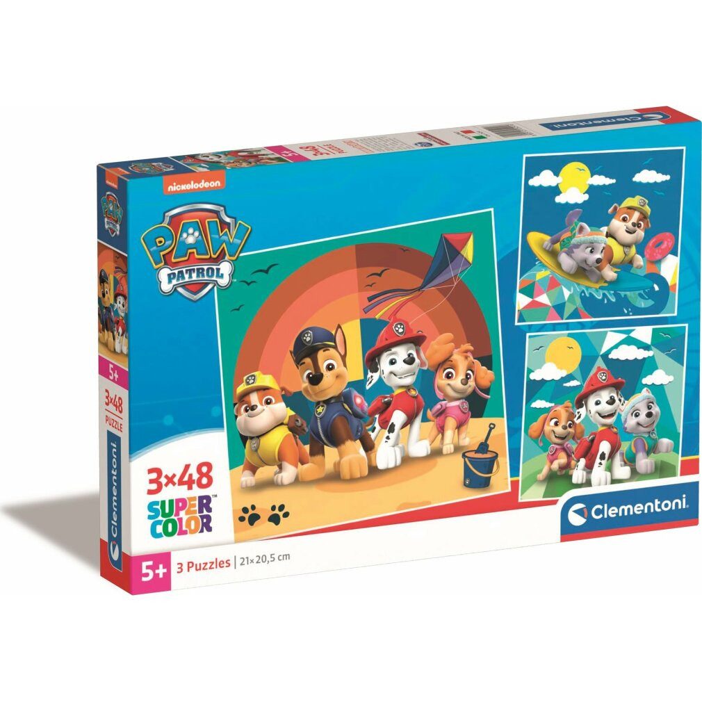 Clementoni® Puzzle Supercolor - Paw Patrol (3x 48 Teile), Puzzleteile