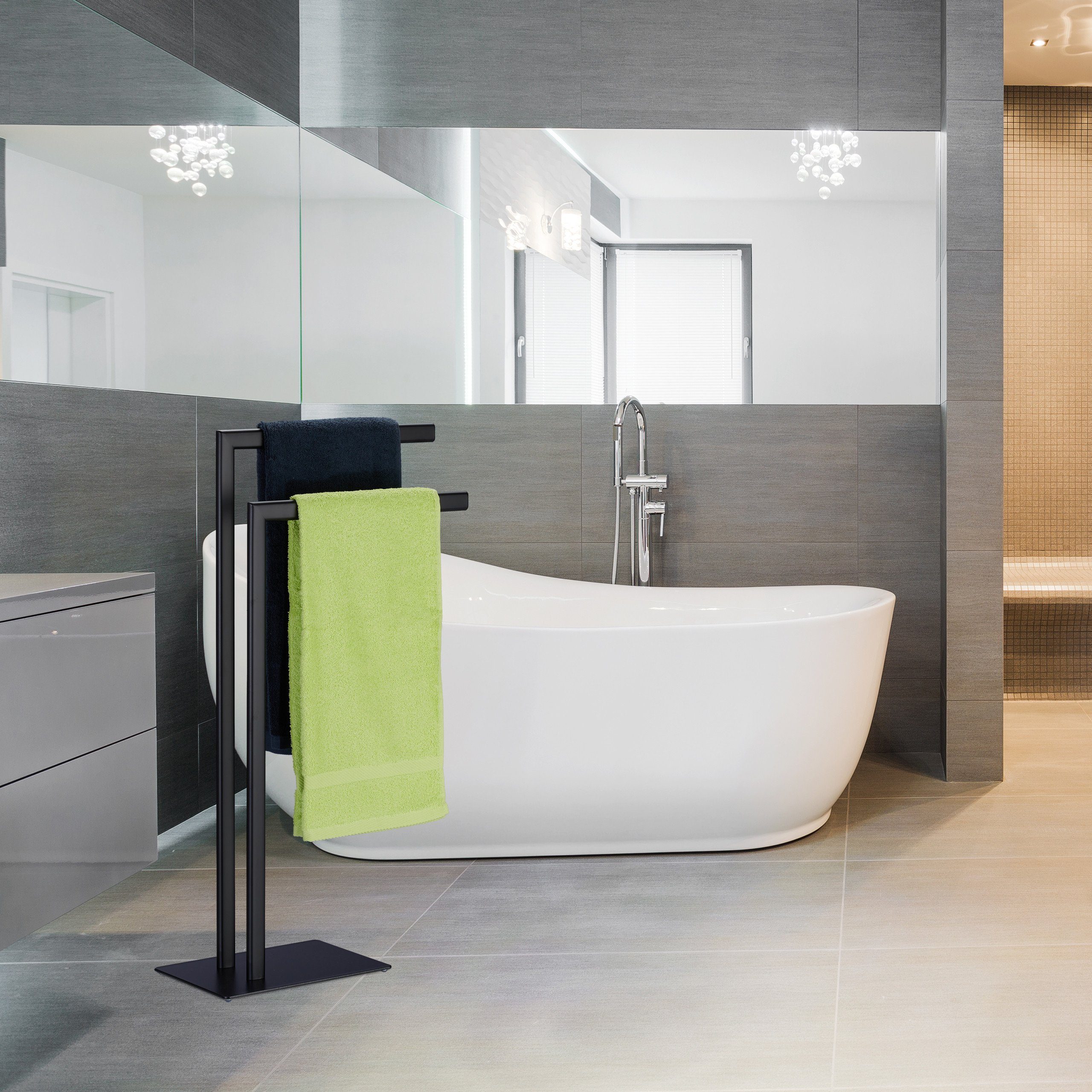 relaxdays Handtuchständer schwarz