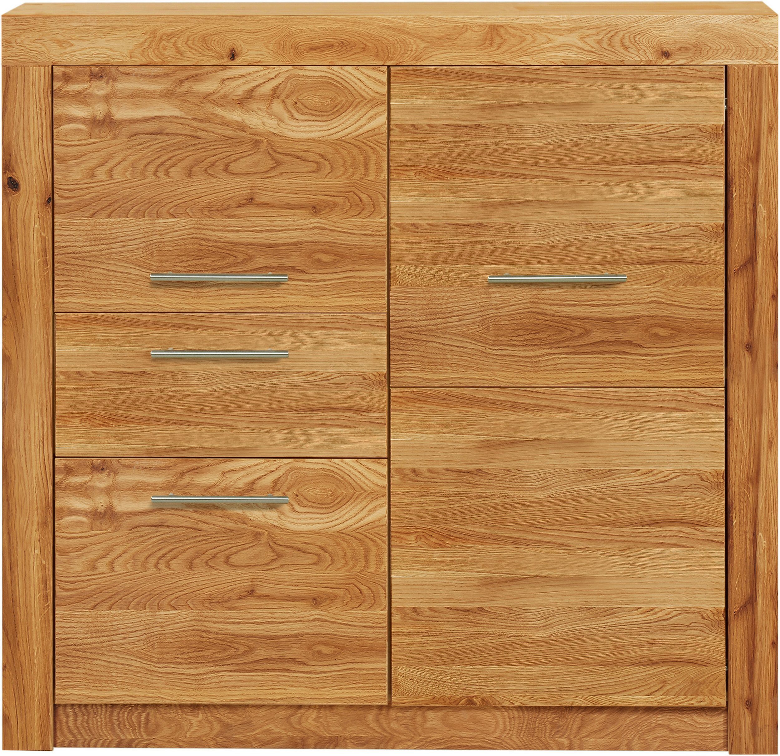 bv-vertrieb Anrichte Hochkommode Sideboard Wildeiche Schrank Anrichte Metallgriffe