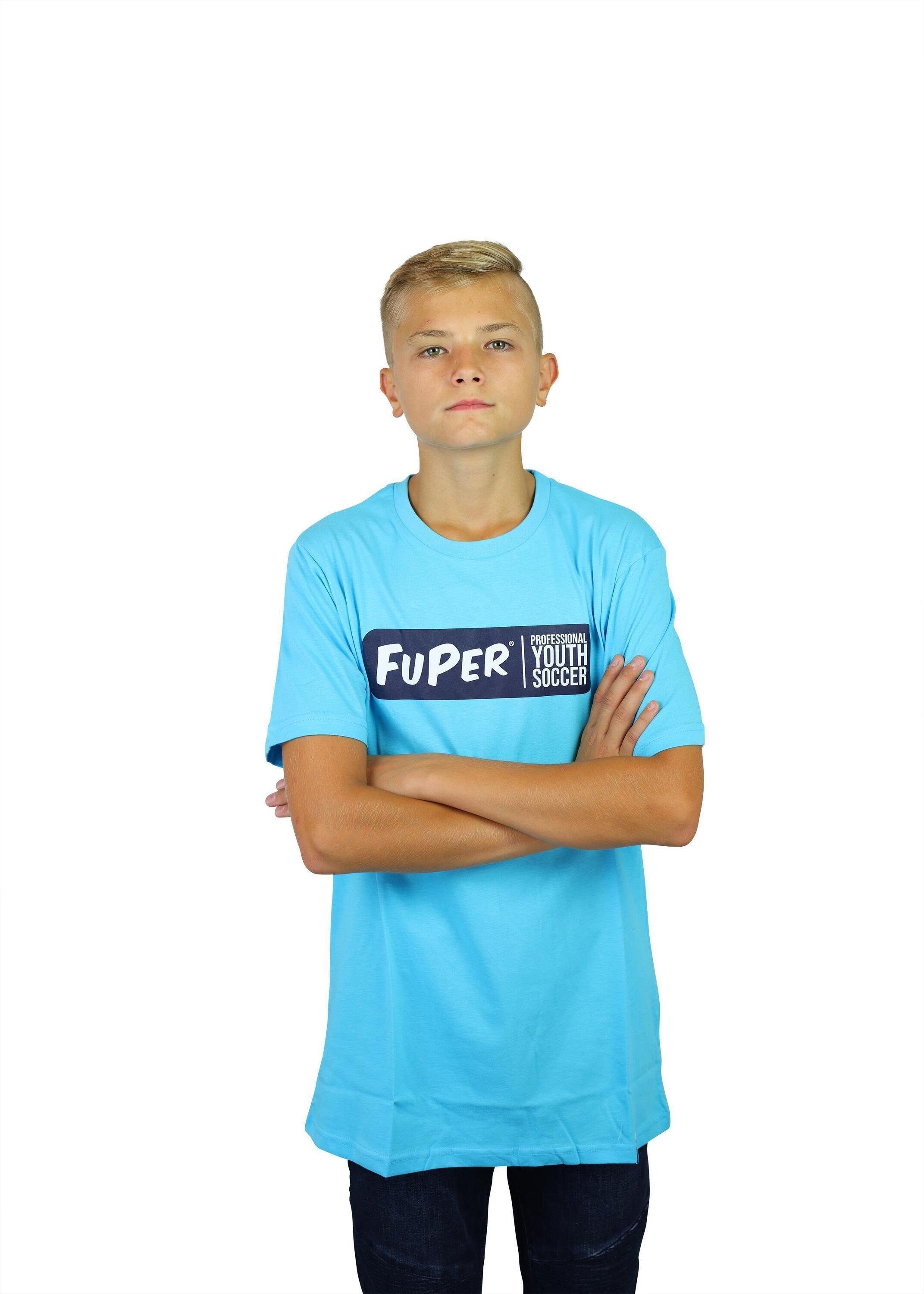 FuPer T-Shirt Juri für Kinder, Jugend aus Fußball, Baumwolle, Blue