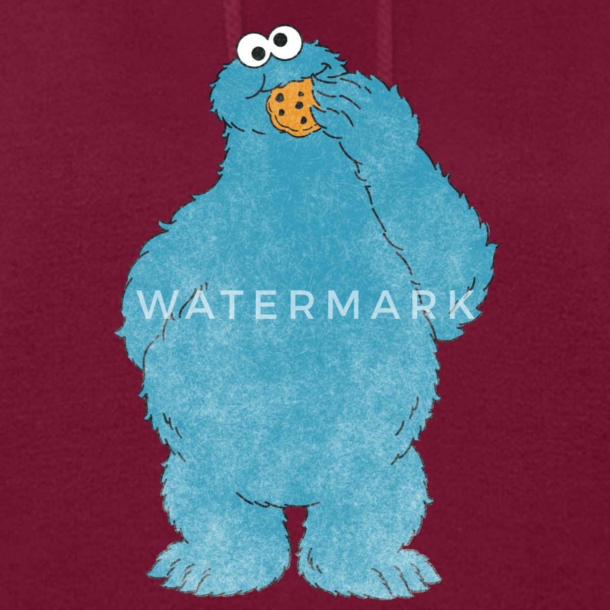 Spreadshirt Hoodie Sesamstraße Krümelmonster Naschen Damen Hoodie (1-tlg)