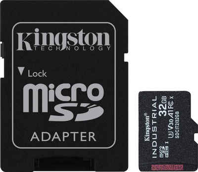 Kingston INDUSTRIAL microSD 32GB + SD Adapter Speicherkarte (32 GB, UHS-I Class 10, 100 MB/s Lesegeschwindigkeit)
