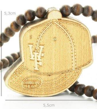 WOOD FELLAS Halsband WOOD FELLAS Holz-Kette trendiger Mode-Schmuck Cap Hals-Schmuck Braun/Beige