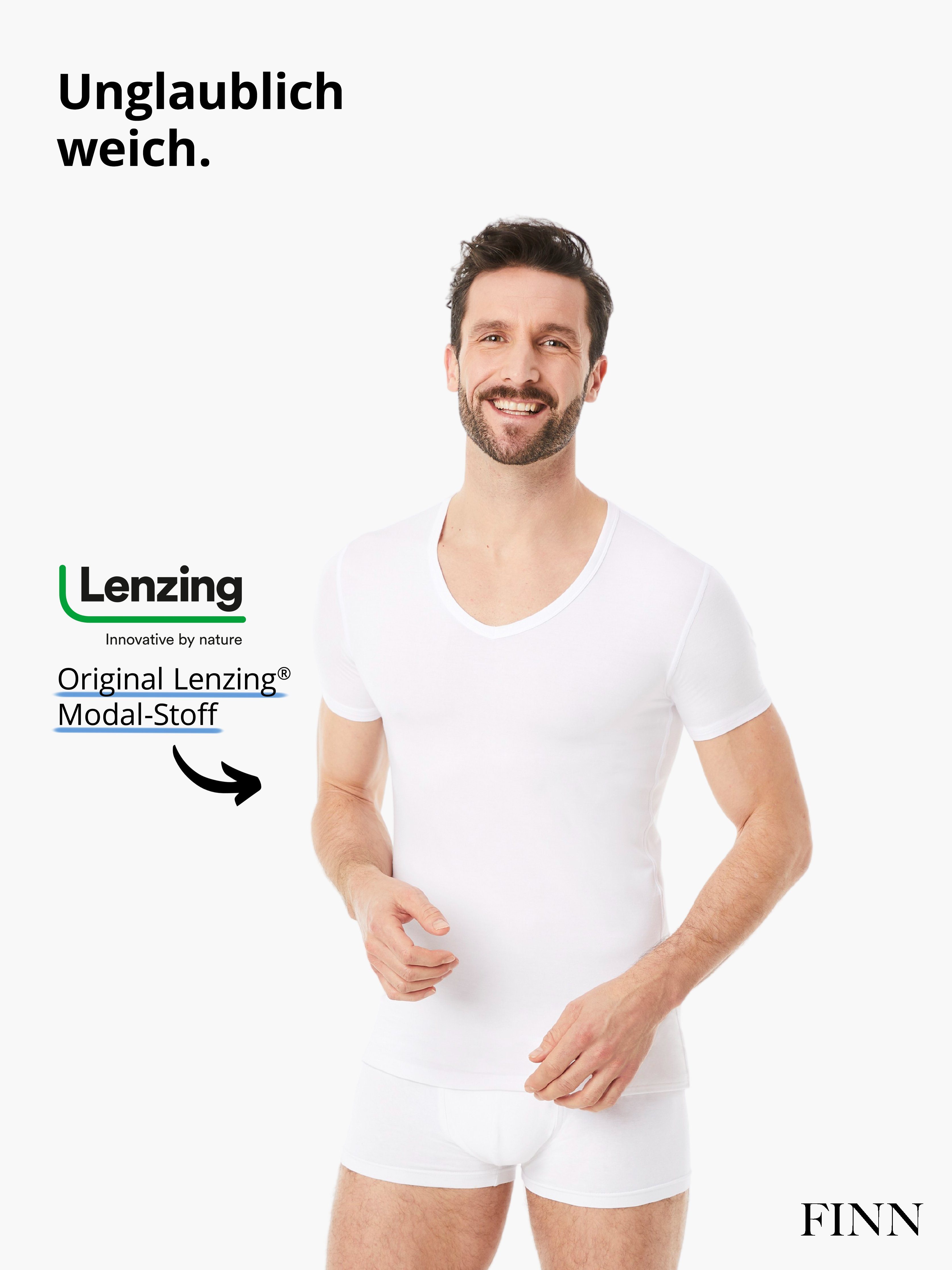 FINN Design Unterhemd Business Unterziehshirt Herren Kurzarm mit V-Ausschni günstig online kaufen