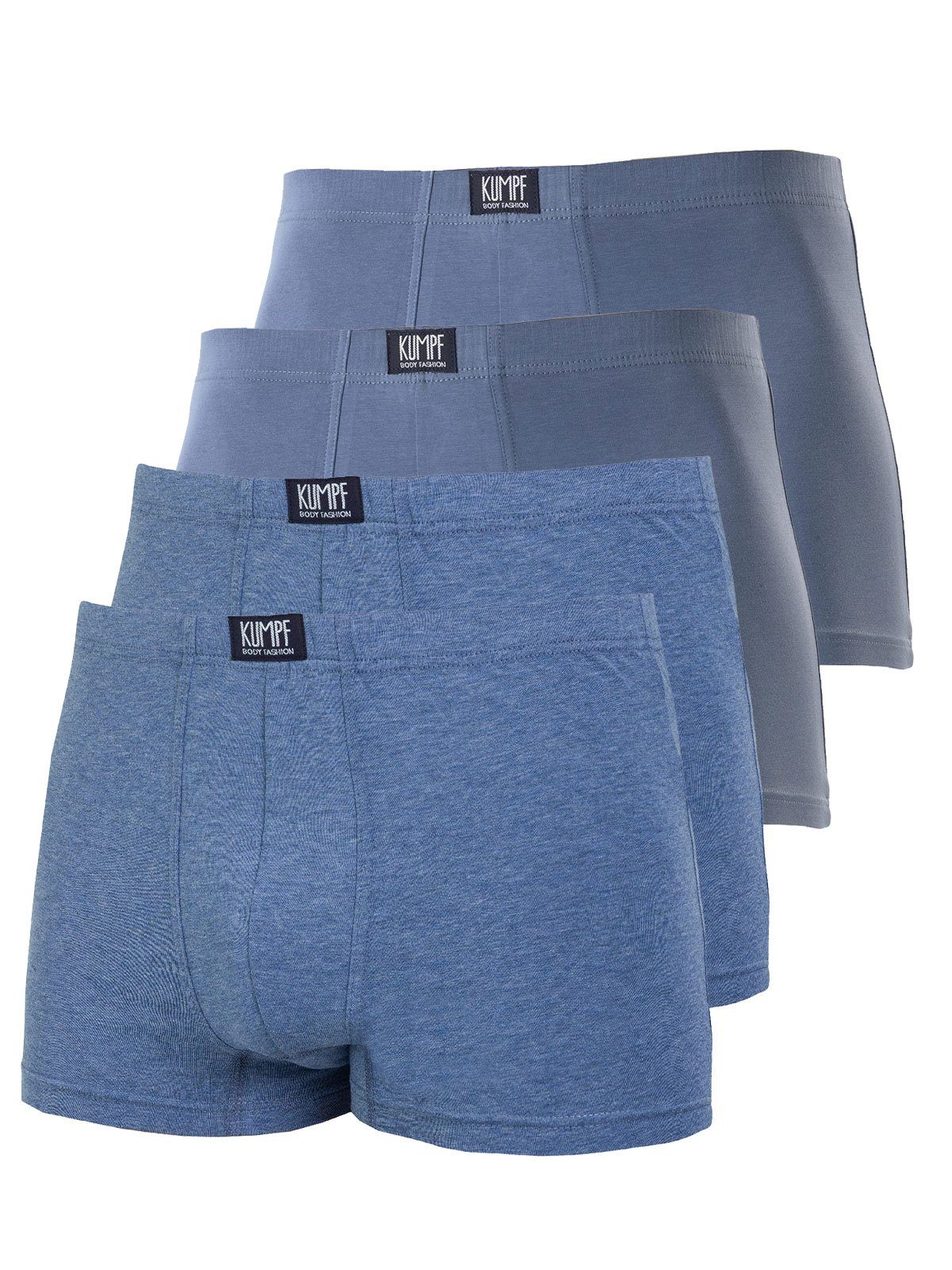 KUMPF Retro Pants 4er Sparpack Herren Pants Bio Cotton (Spar-Set, 4-St) hohe Markenqualität poseidon stahl