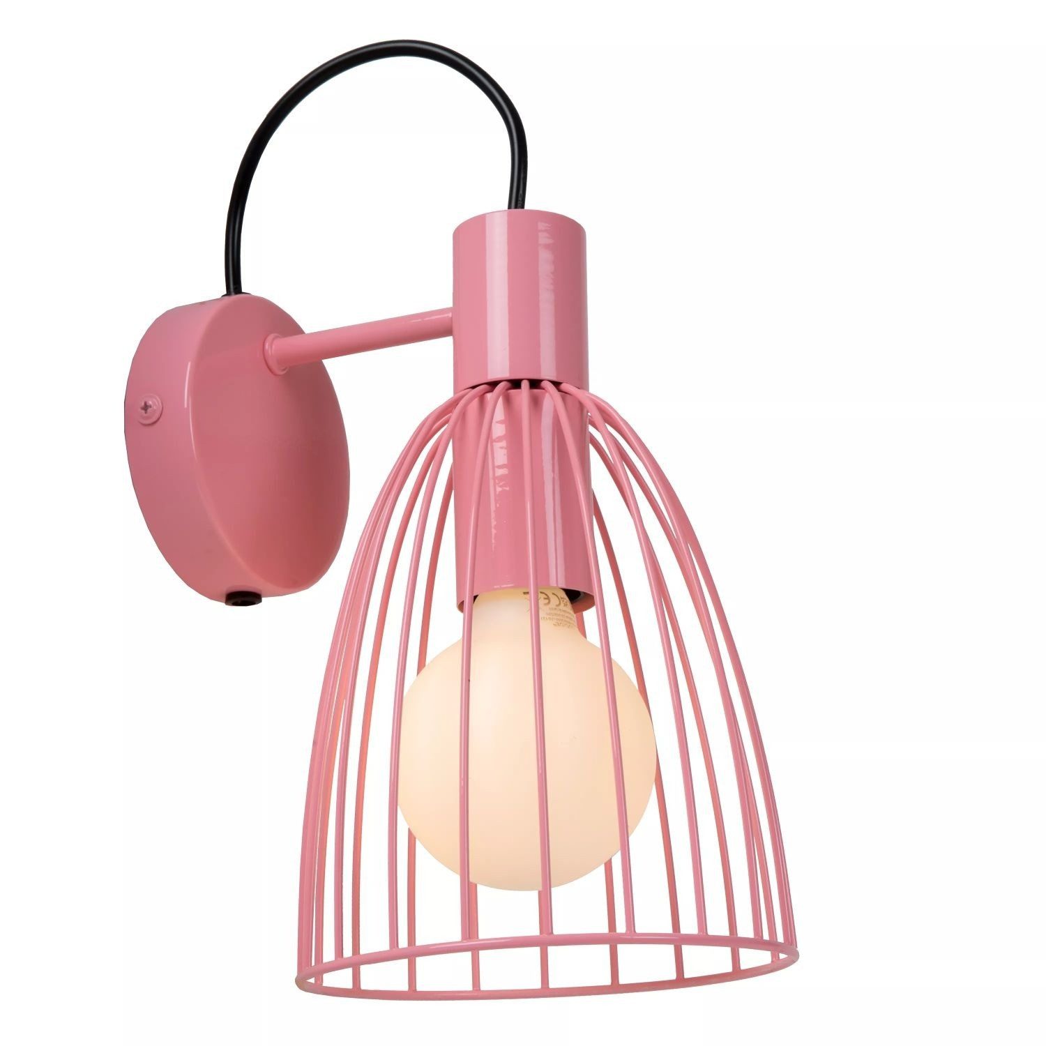 Licht-Erlebnisse Wandstrahler NAVIK, ohne Leuchtmittel, Pink Metall Draht Strahler Spot verstellbar E27 B:15 cm Kinderzimmer