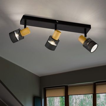 WOFI LED Deckenspot, Leuchtmittel nicht inklusive, Deckenlampe Spotleuchte Holz Esszimmerlampe