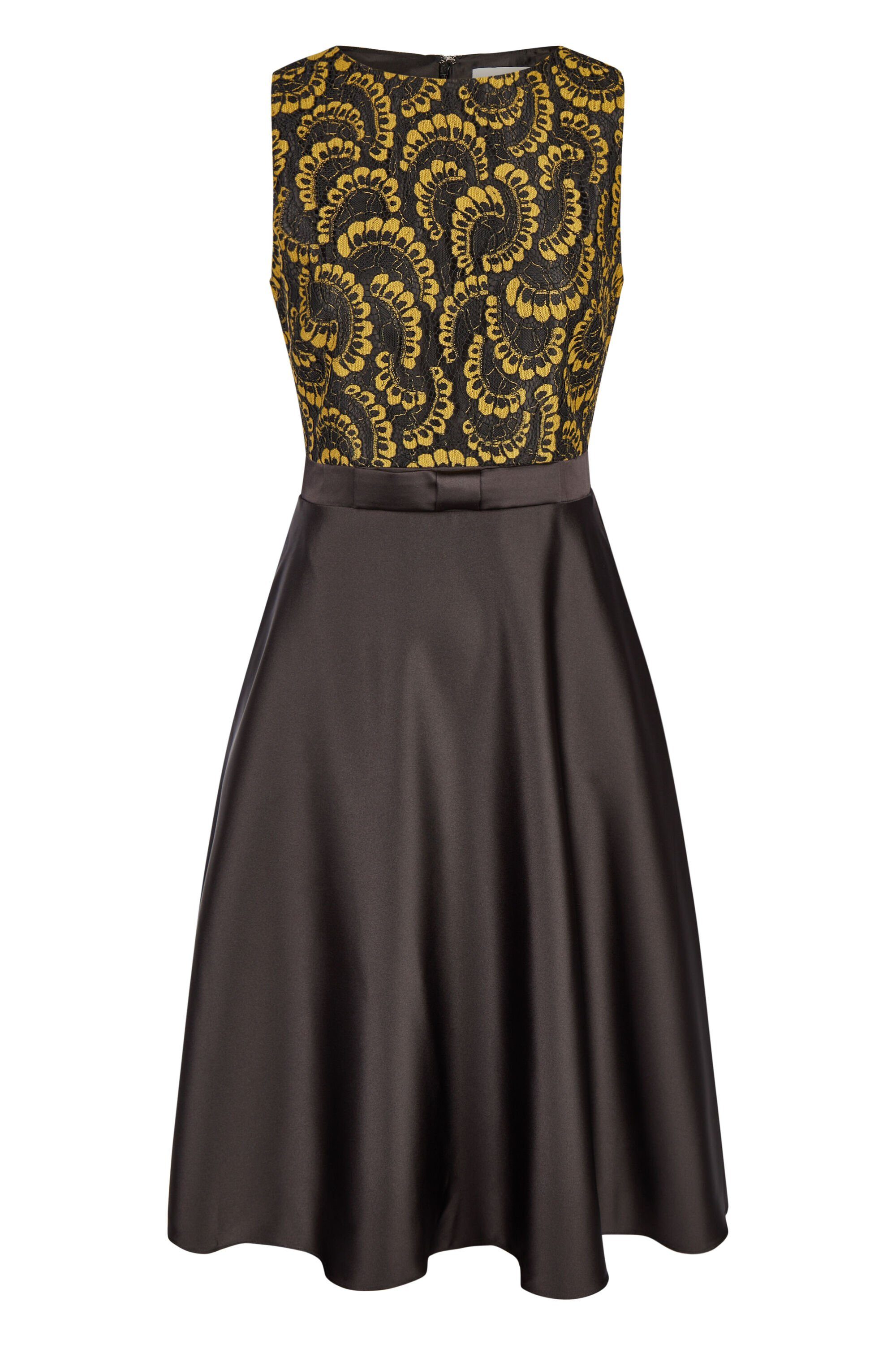 Satin aus High-Low-Rock mit Kleo Abendkleid BLACK