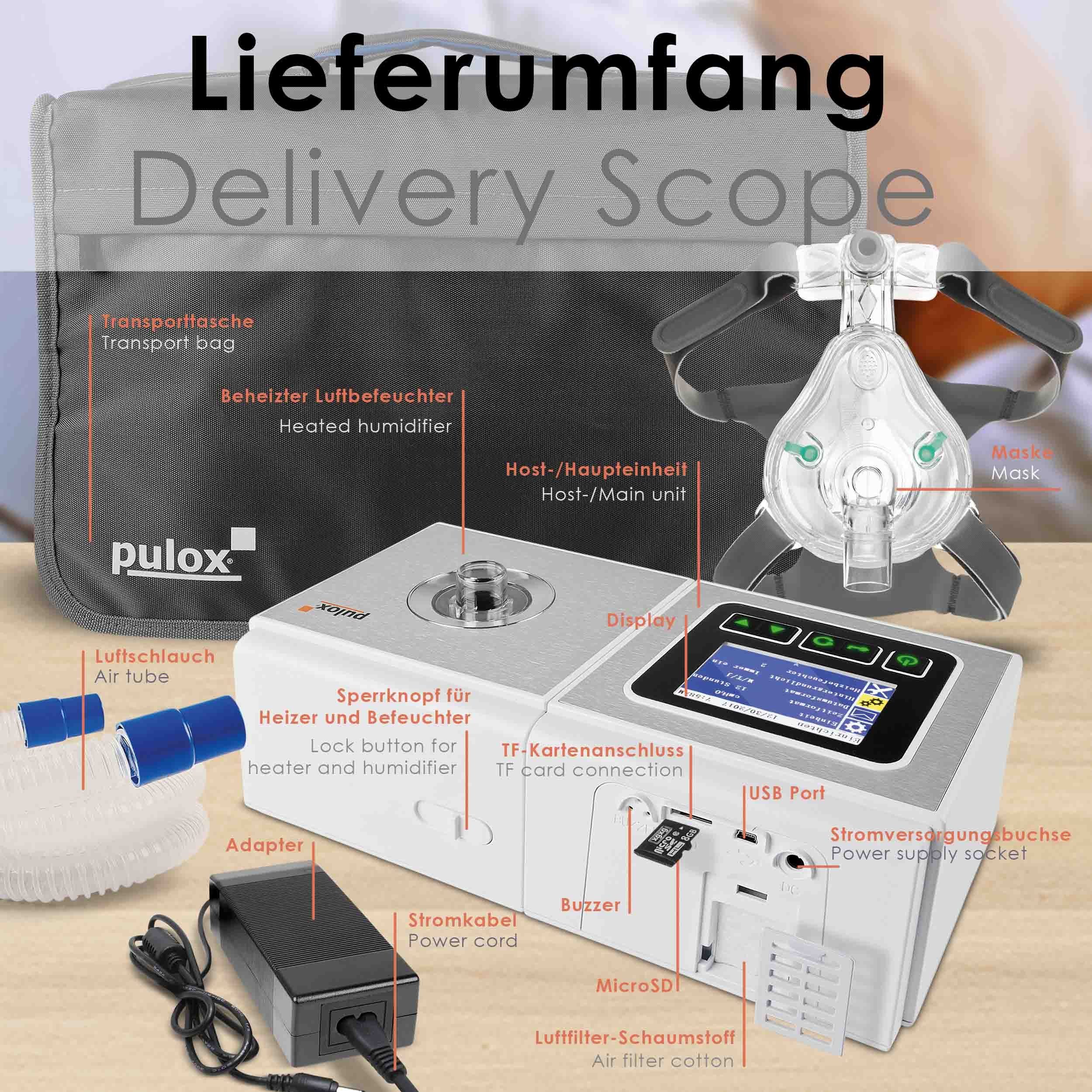 pulox Schnarchstopper ACP-25 Auto CPAP Schlafapnoe-Therapiegerät