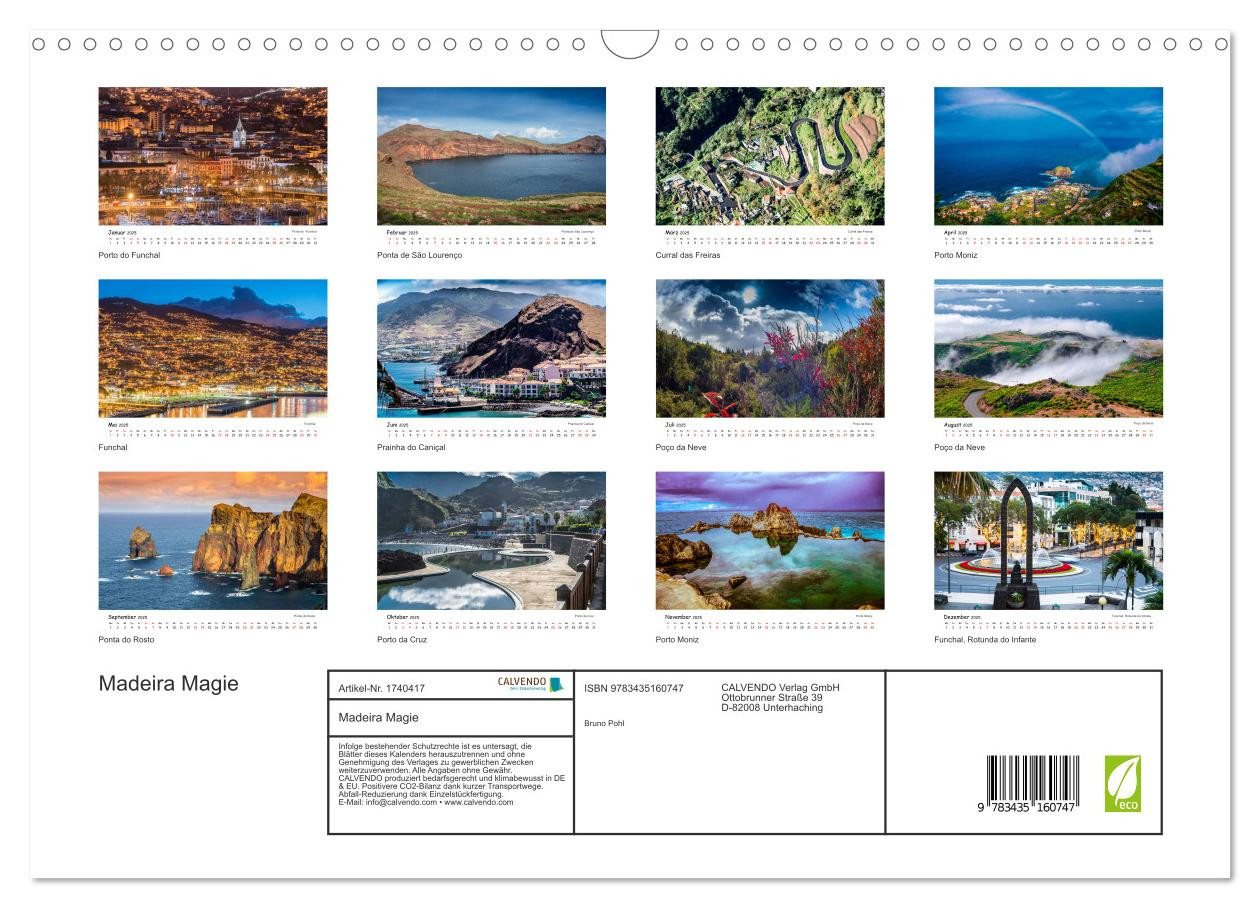 Thumbnail - CALVENDO Wandkalender Madeira Magie (Wandkalender 2025 DIN A3 quer), CALVENDO Monatskalender