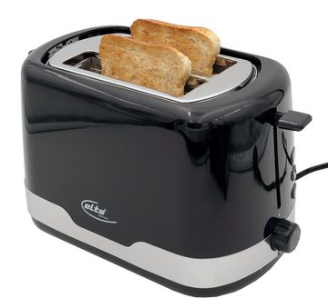 Elta Toaster Cool Touch Black Line, 850 W, 2-Scheiben Brötchenaufsatz Toast Toastautomat schwarz