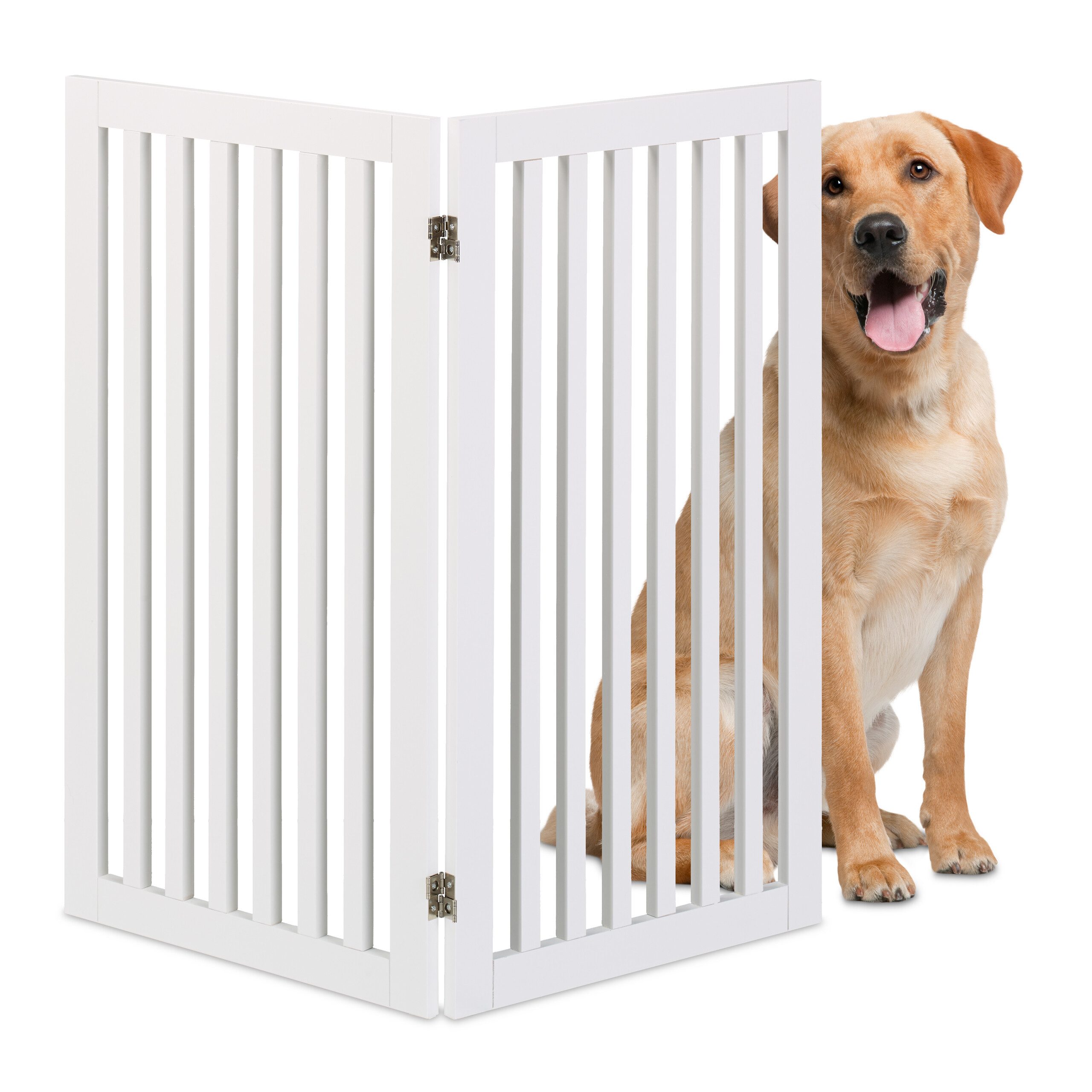 relaxdays Universalschutzgitter Freistehendes Hundeabsperrgitter (1 St), weiß
