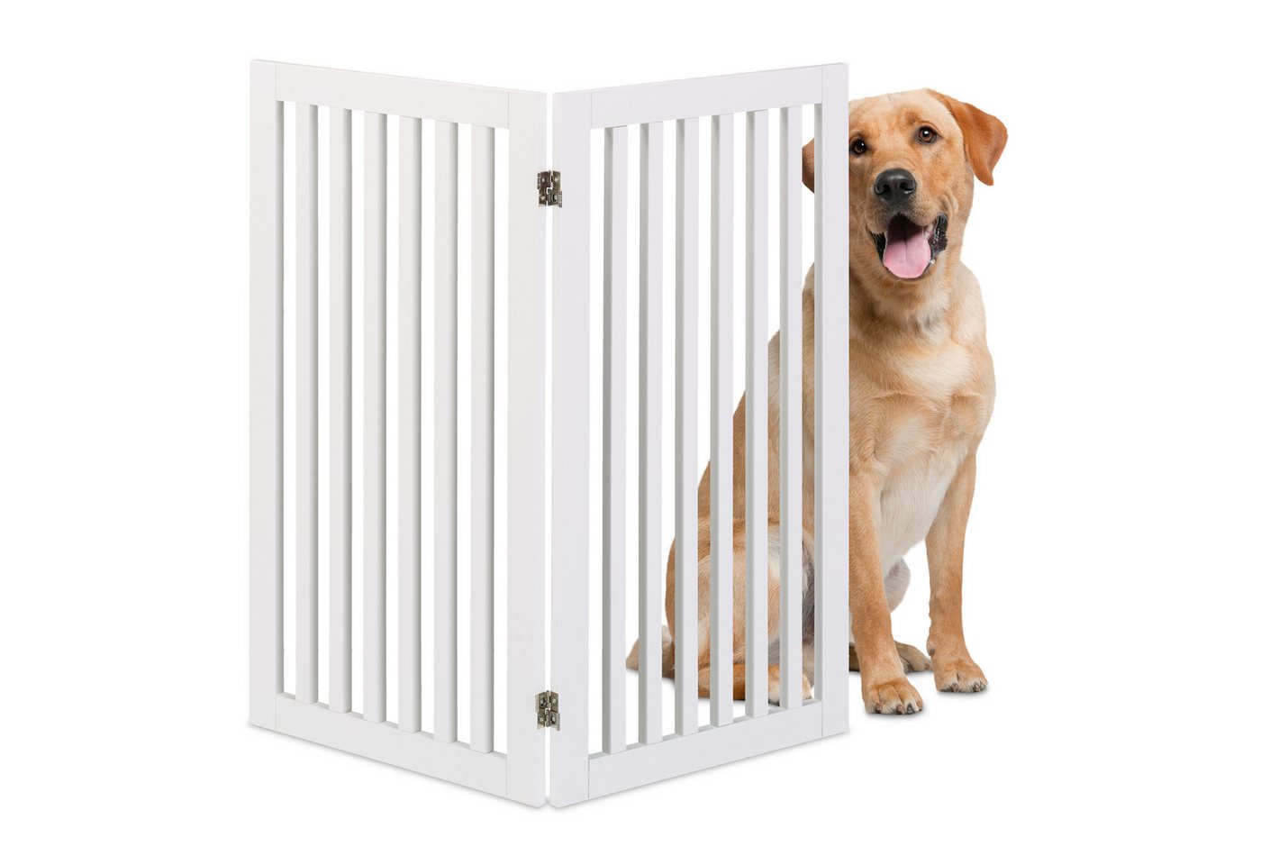 relaxdays Universalschutzgitter Freistehendes Hundeabsperrgitter (1 St), weiß