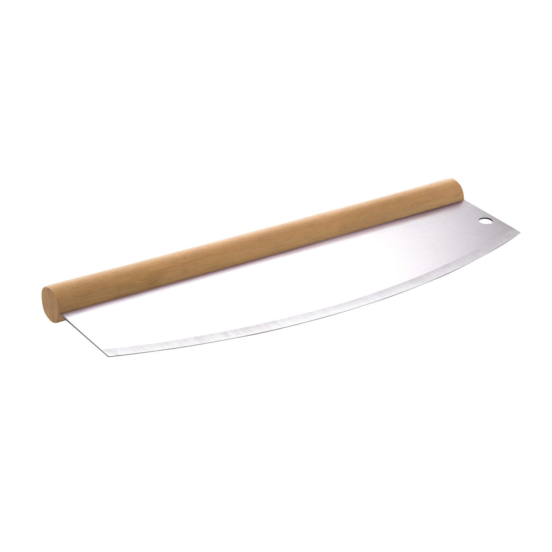 Pizzaschneider Pizzaschneider Wiegemesser Edelstahl mit Holzgriff