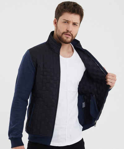 COMEOR Blouson Sweatjacke Sportjacke Herren Strickjacke Bomberjacke Vorderseite gefüllte Steppverkleidung