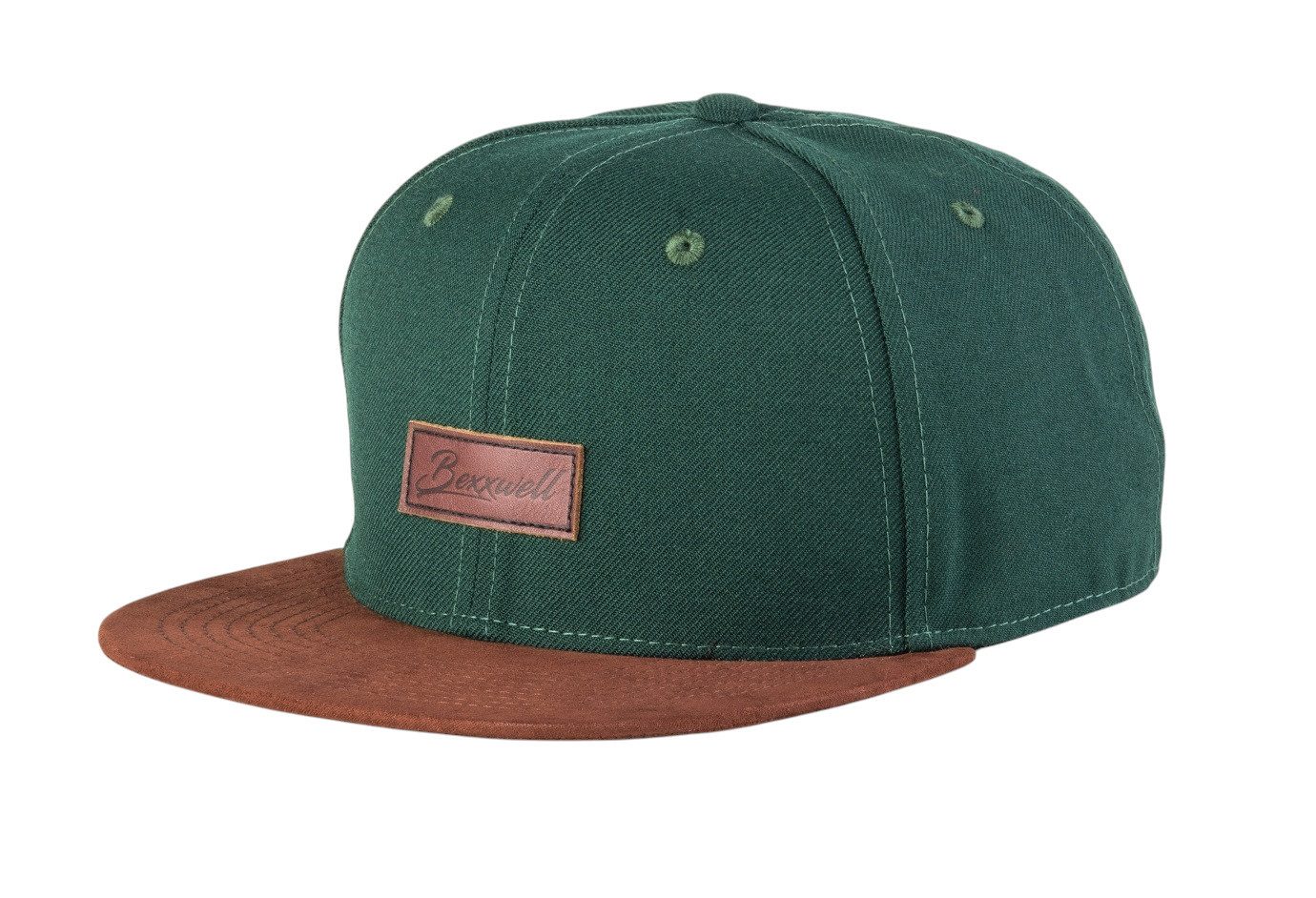 Bexxwell Snapback Cap mit Lederpatch, Schirm in Wildlederoptik (optimale Passform, Unisex)