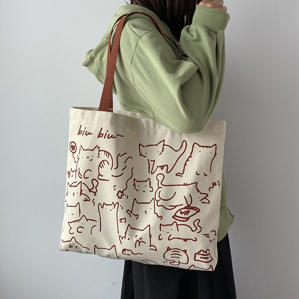 Coonoor Schultertasche Canvas Einkaufstasche,Tragetasche,Wiederverwendbare günstig online kaufen