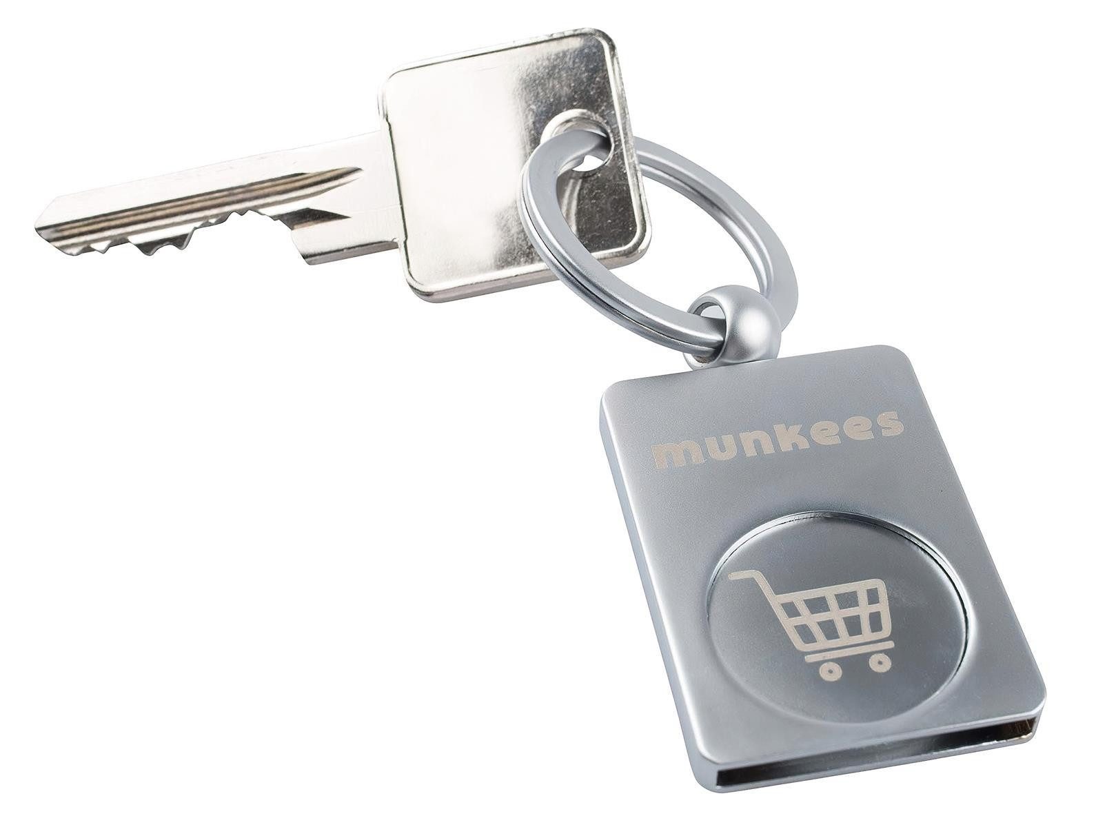 Munkees Schlüsselanhänger Einkaufswagenchip mit Schlüsselanhänger, Edelstahl