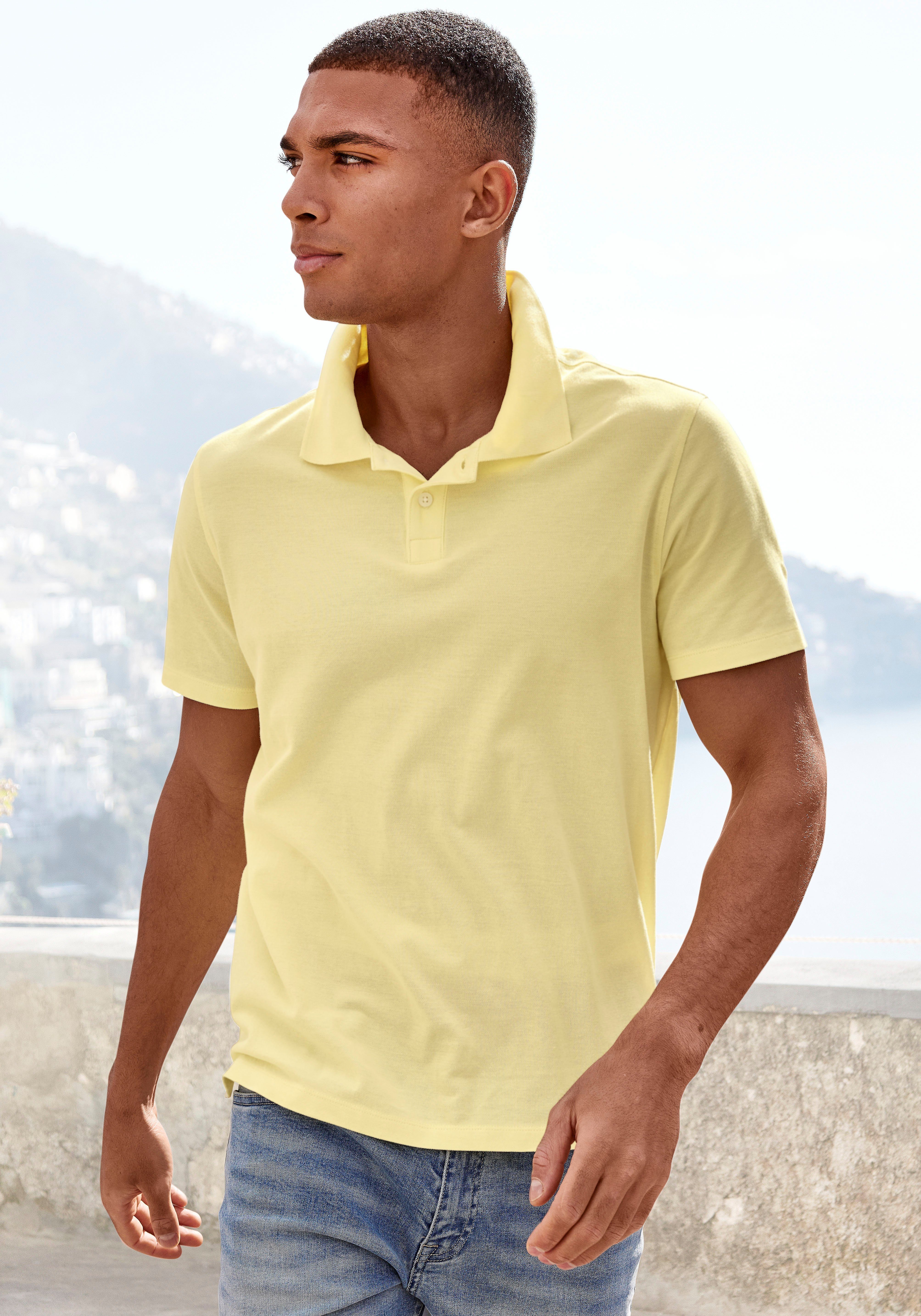 Beachtime Poloshirt Kurzarm, Shirt mit Polokragen, Baumwoll-Piquè