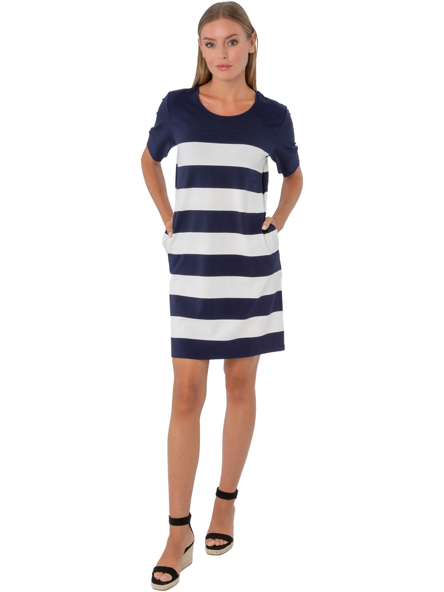 Estefania for woman Sommerkleid 195-5201, in Ringeloptik mit 1/2 Arm günstig online kaufen