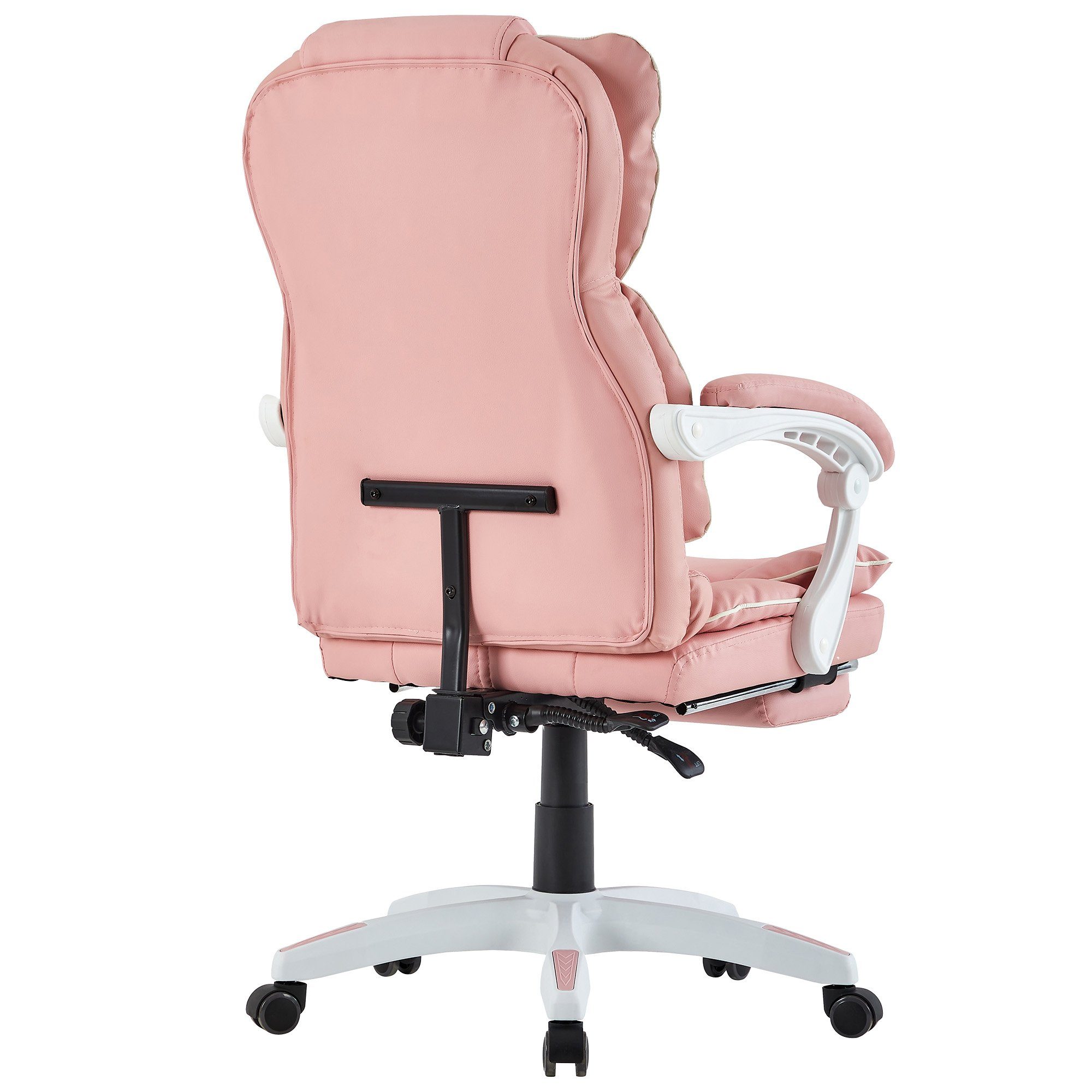 (1 Rosa - Office Chefsessel Home im mit TRISENS Lederoptik-Design Weiß Rafael Chair Stück), Polsterung extra Bürostuhl