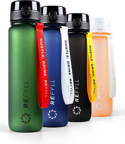 REFYLL Trinkflasche Sport-Trinkflasche 1L "Go" Mit Fruchteinsatz, BPA-Frei, Soft Touch, Tritan I Fitness Trinkflasche I Wasserflasche für Sport