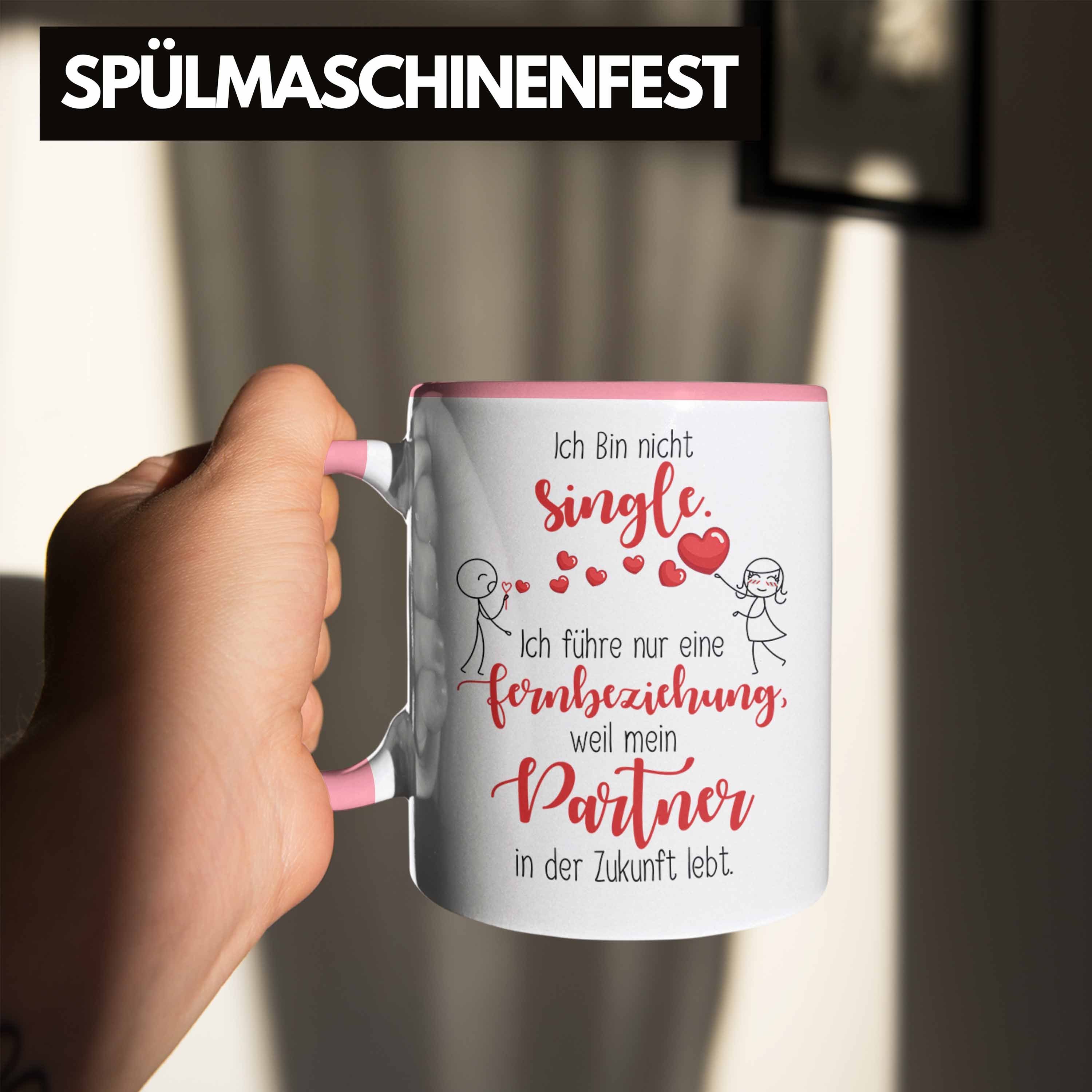 der Geschen Fernbeziehung Tasse Tasse Geschenk in Single Partner mit Trendation Rosa Zukunft