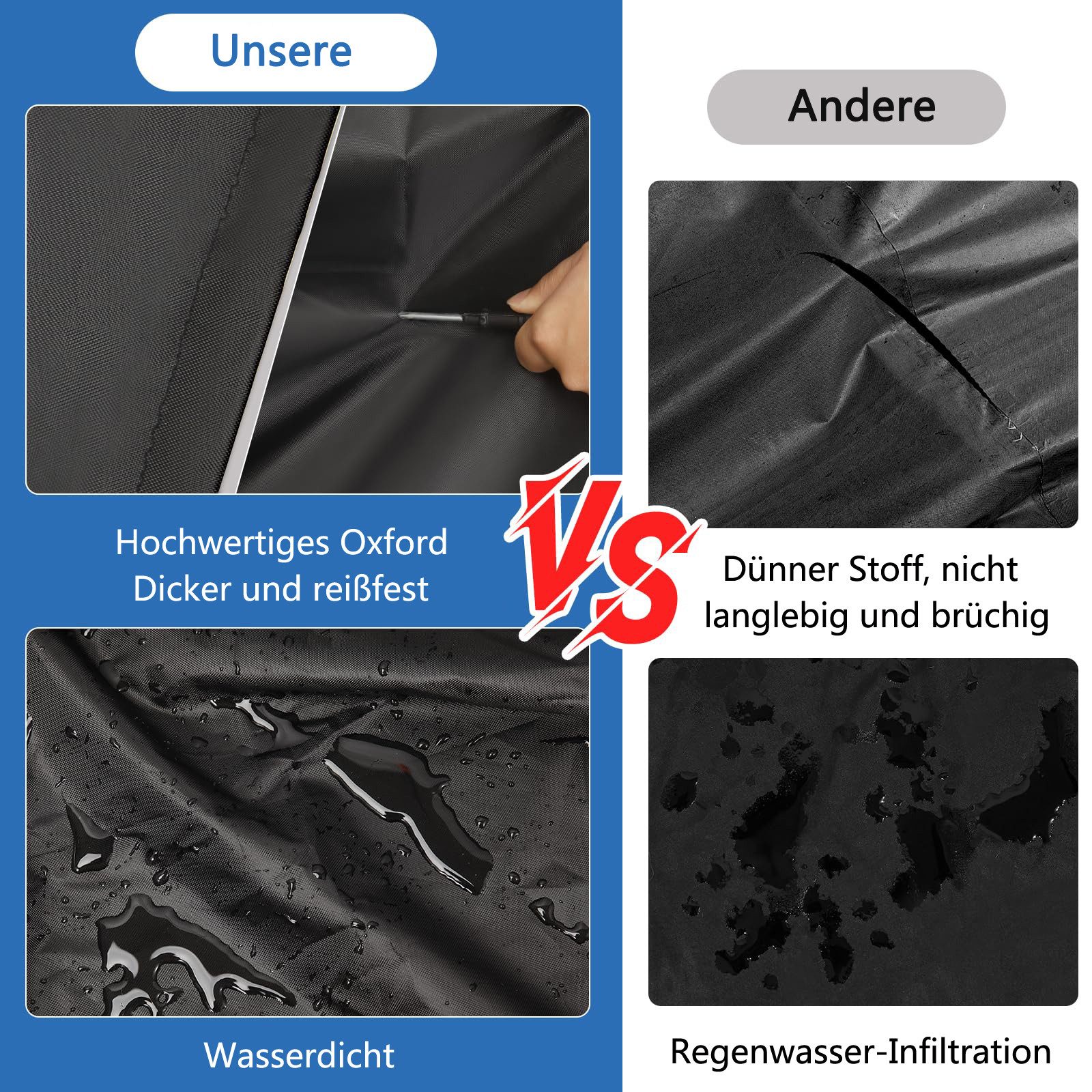 Coonoor Gartenmöbel-Schutzhülle Abdeckung für Gartenmöbel, wasserdichte Schutzhülle Anti-UV, Abdeckplane für Gartentische Terrassenmöbel – Bild 5 von 5