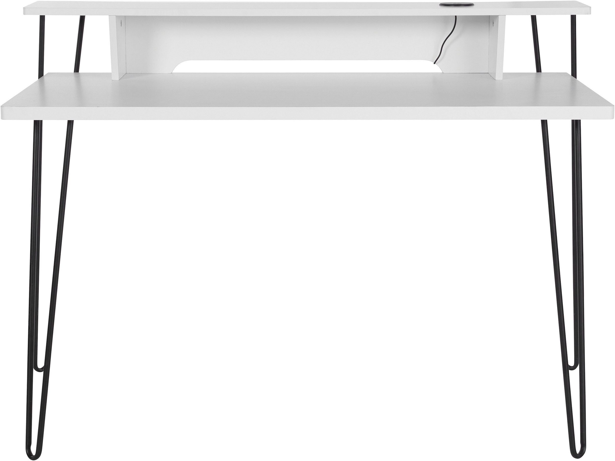 Newline, 115 cm mit Kabeldurchführung, loft24 Ladestation Breite Schreibtisch kabelloser und weiß