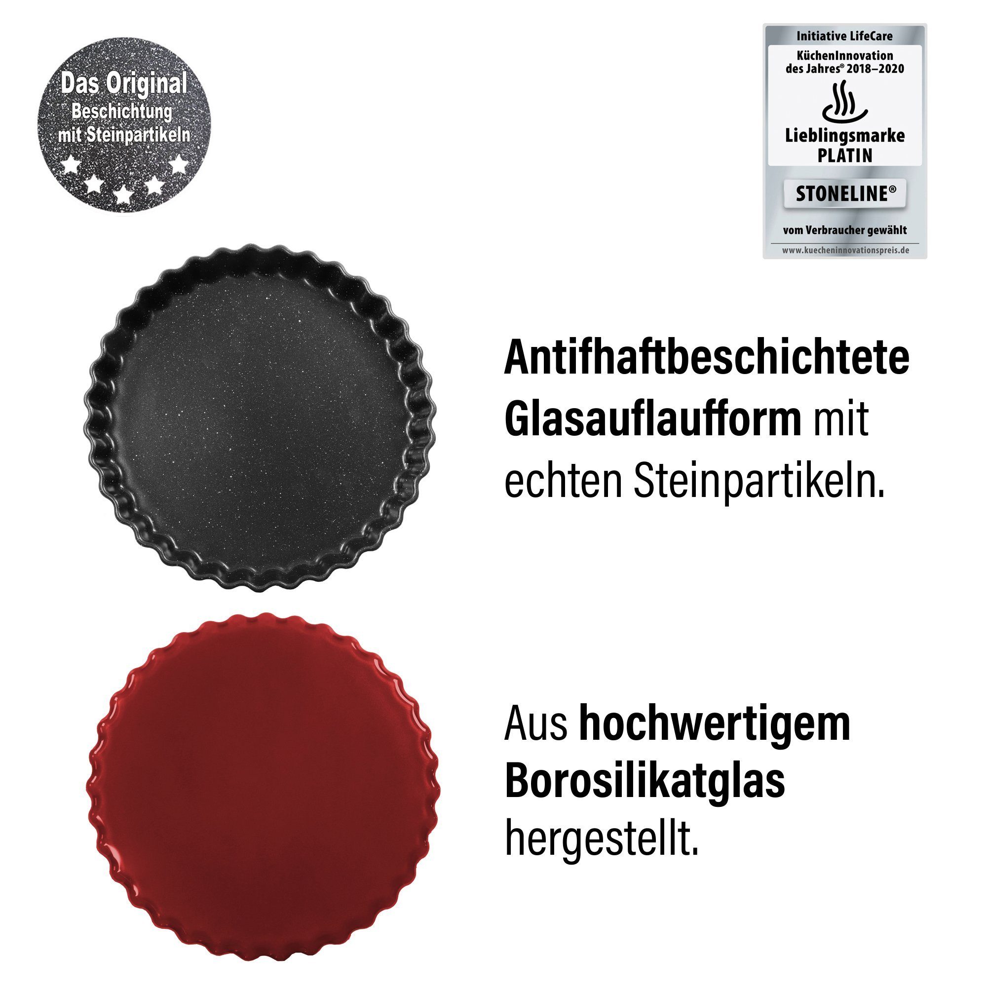 echten Auflaufform, mit KLIMANEUTRAL, Steinpartikeln, (1-St), in Germany Designed STONELINE