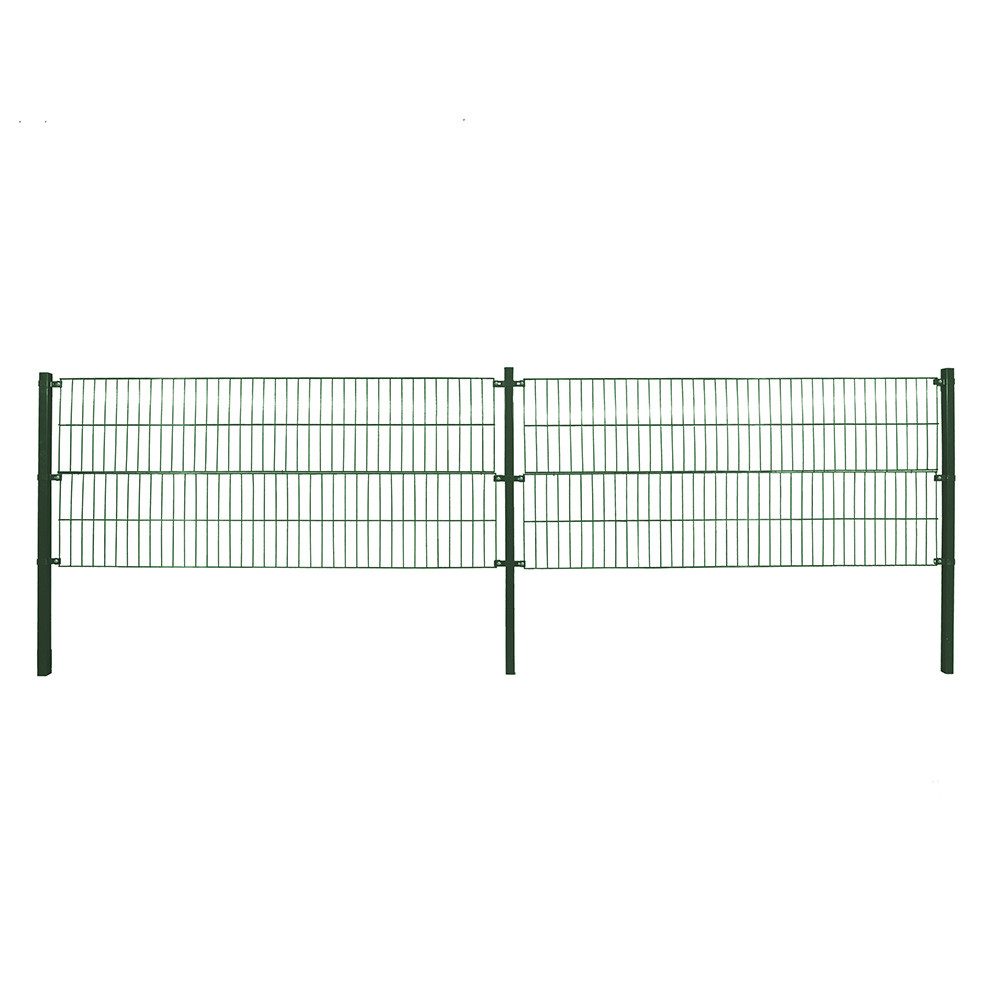 HOME DELUXE Doppelstabmattenzaun DOPPELSTABMATTENZAUN MORATA - Grün, feuerverzinkter Stahl - langlebige Pulverbeschichtung