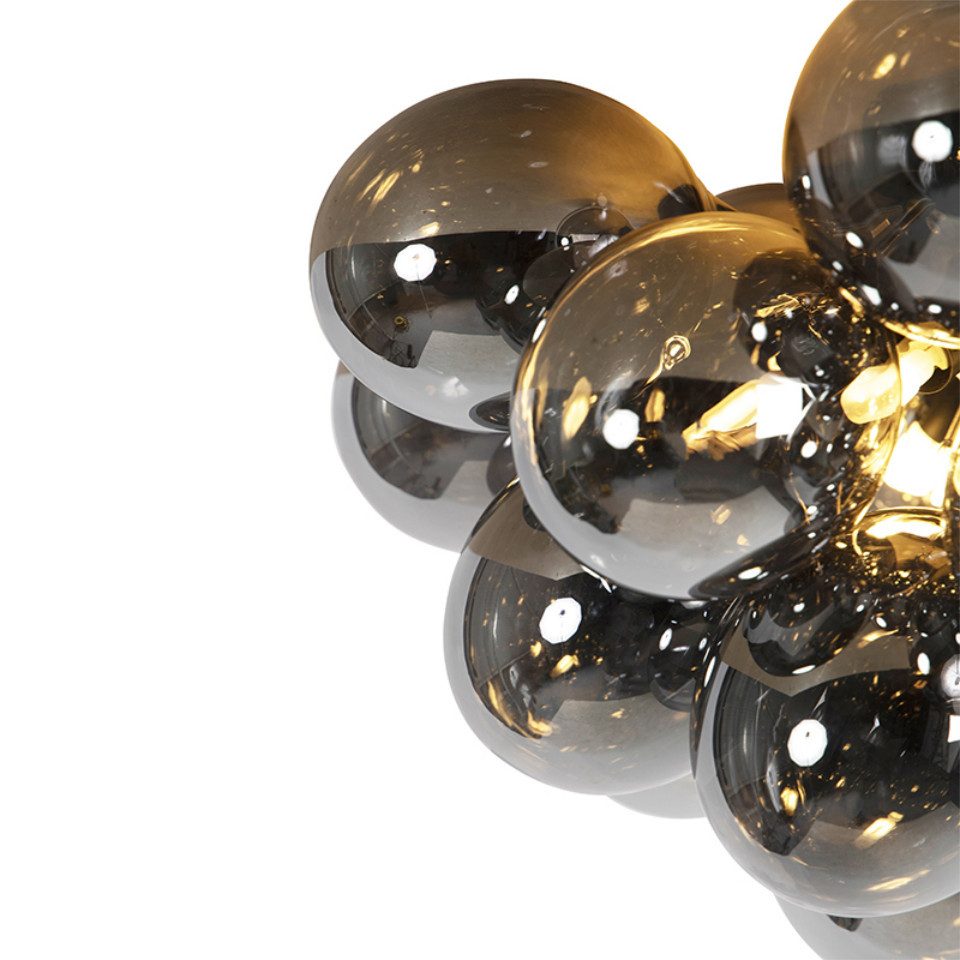 Qazqa Deckenleuchte Uvas, ohne Leuchtmittel, G9, Schwarz, Design, Glas, 6-f günstig online kaufen