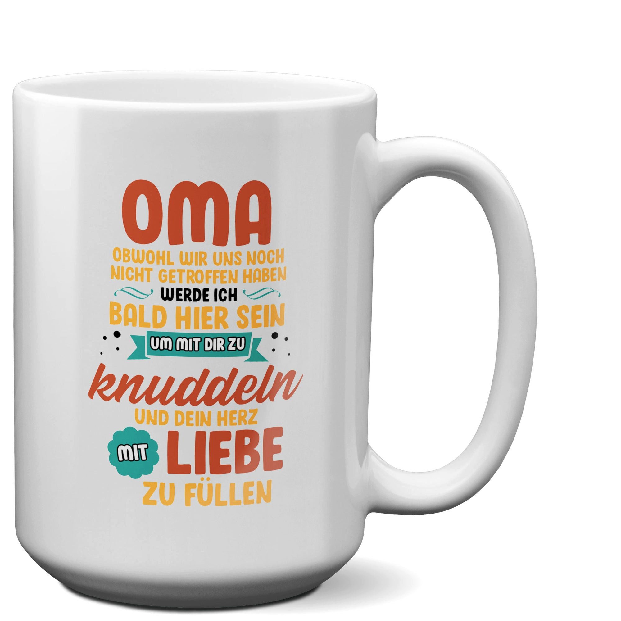 22Feels Tasse Du Wirst Oma Schwangerschaft Geschenk Baby Werdende Grossmutter Frauen, Keramik, XL, Made In Germany, Spülmaschinenfest