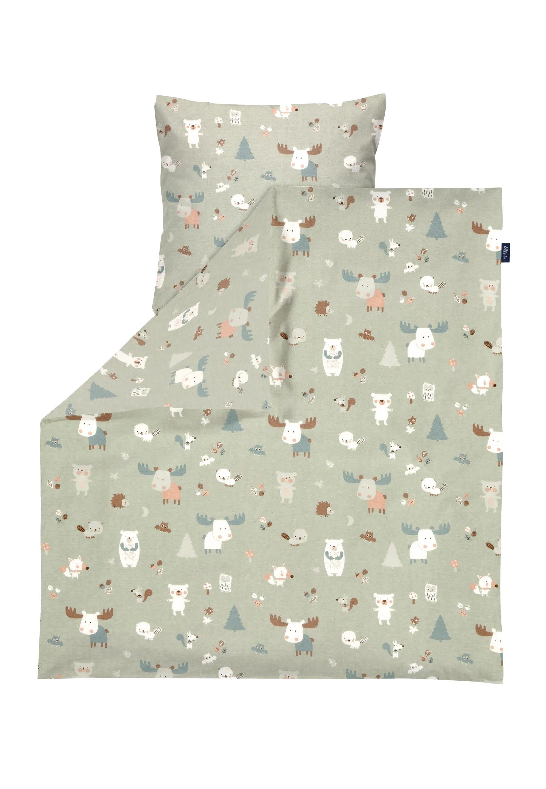 Alvi® Babybettwäsche Bettwäsche Baumwolle, Baumwolle, 2 teilig, atmungsaktiv