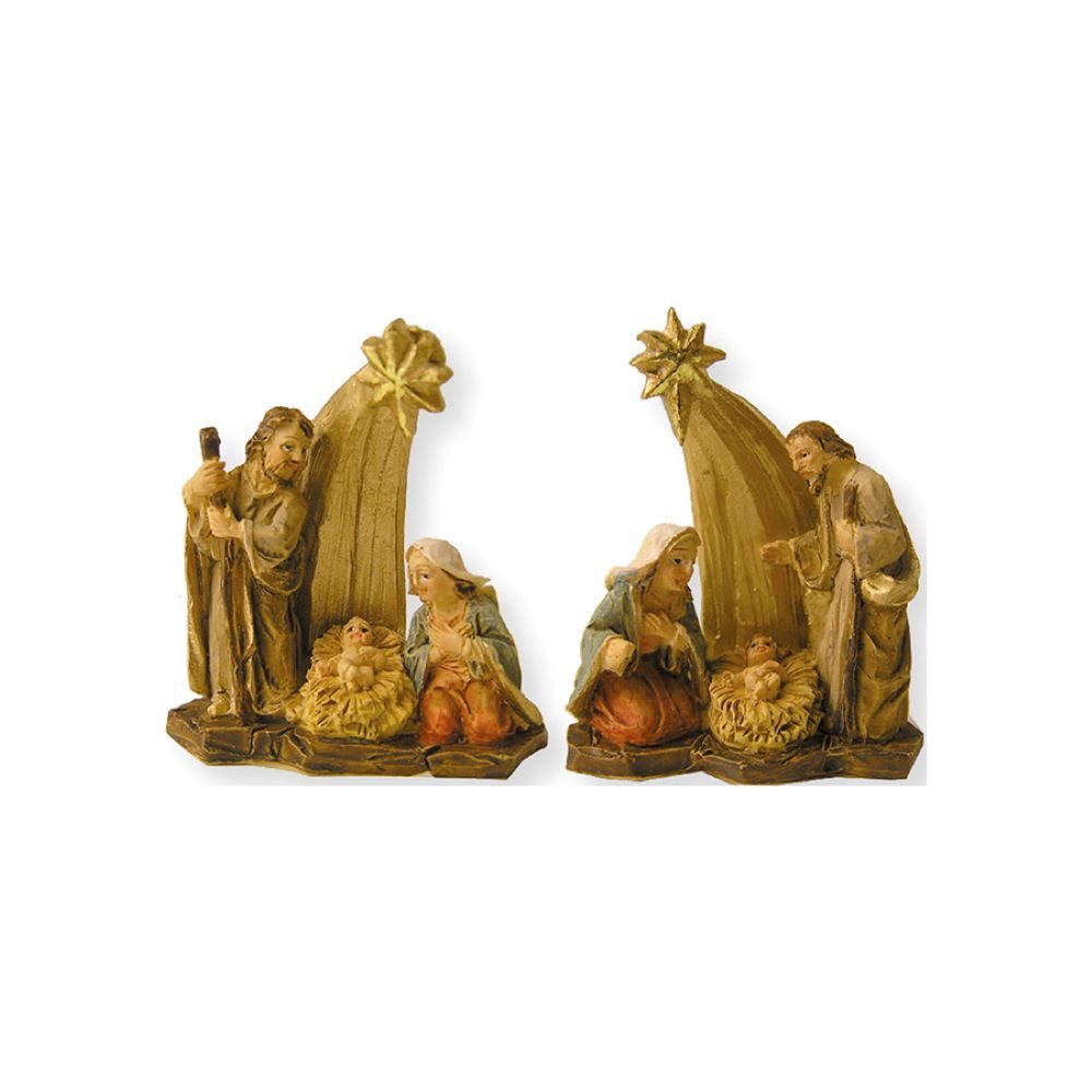 Krippenfigur 2x FADEDA Hlg. Familie, Krippenblock, Höhe in cm: 4