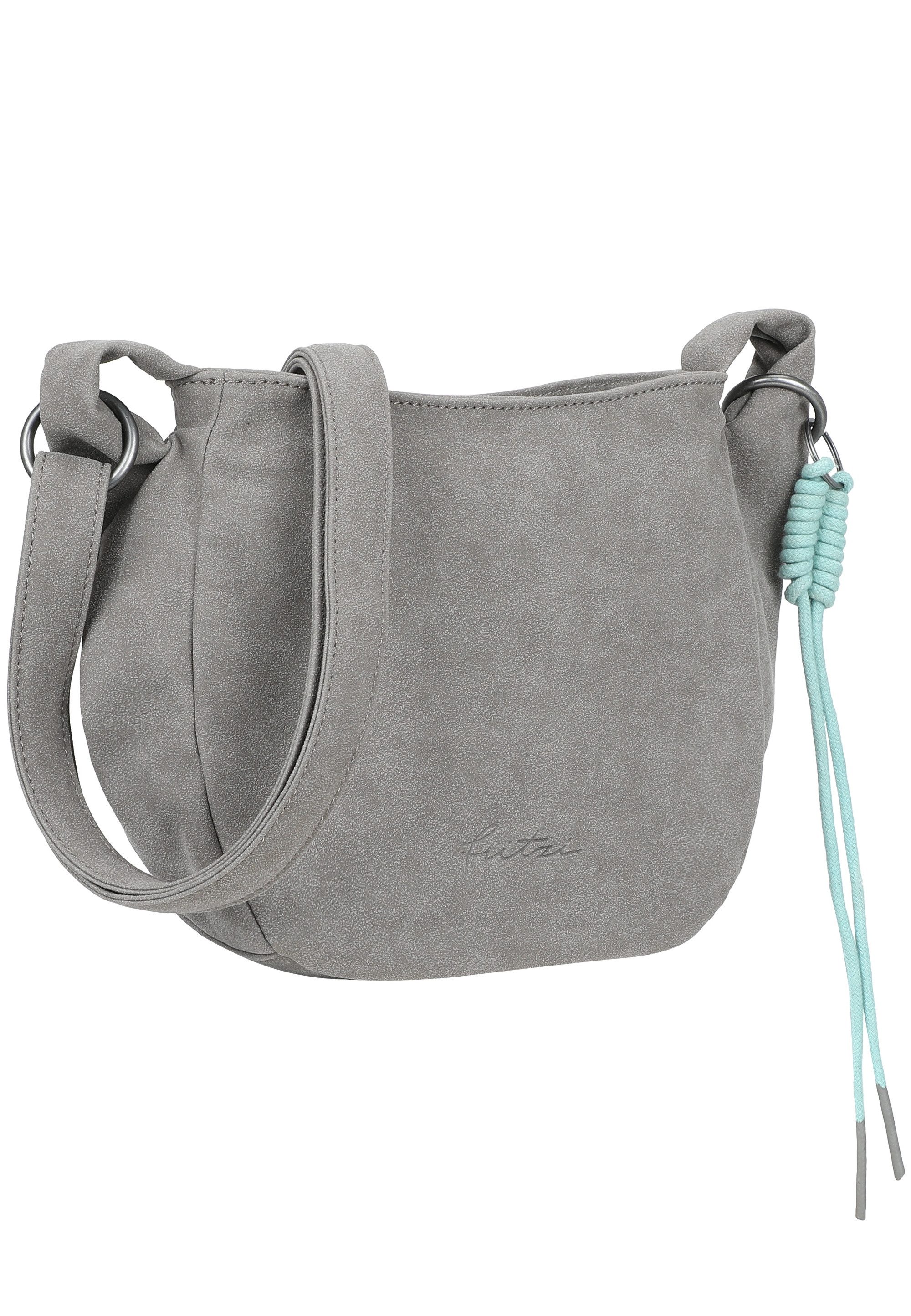 Fritzi aus Preußen Schultertasche Sue02 Suede Jacky Soft Dark Anthra, mit modischer Kordelschnur