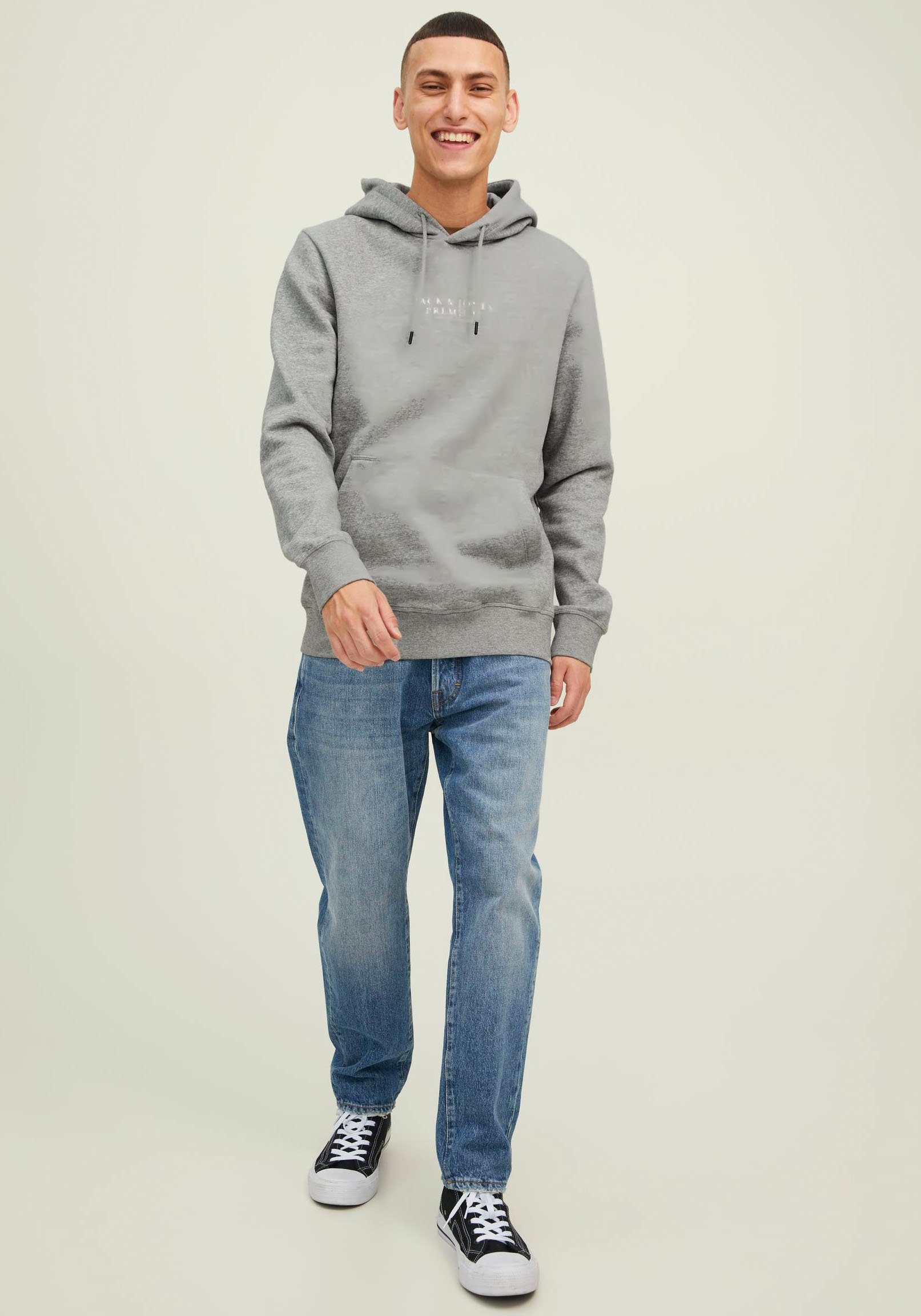 Jack & Jones Kapuzensweatshirt SWEAT meliert hellgrau BLUARCHIE HOOD