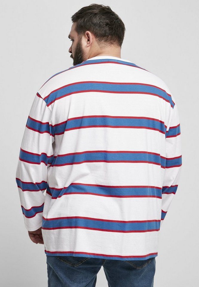 URBAN CLASSICS T-Shirt Herren Light Stripe Oversized LS (1-tlg), Urban  Classics Plus Size