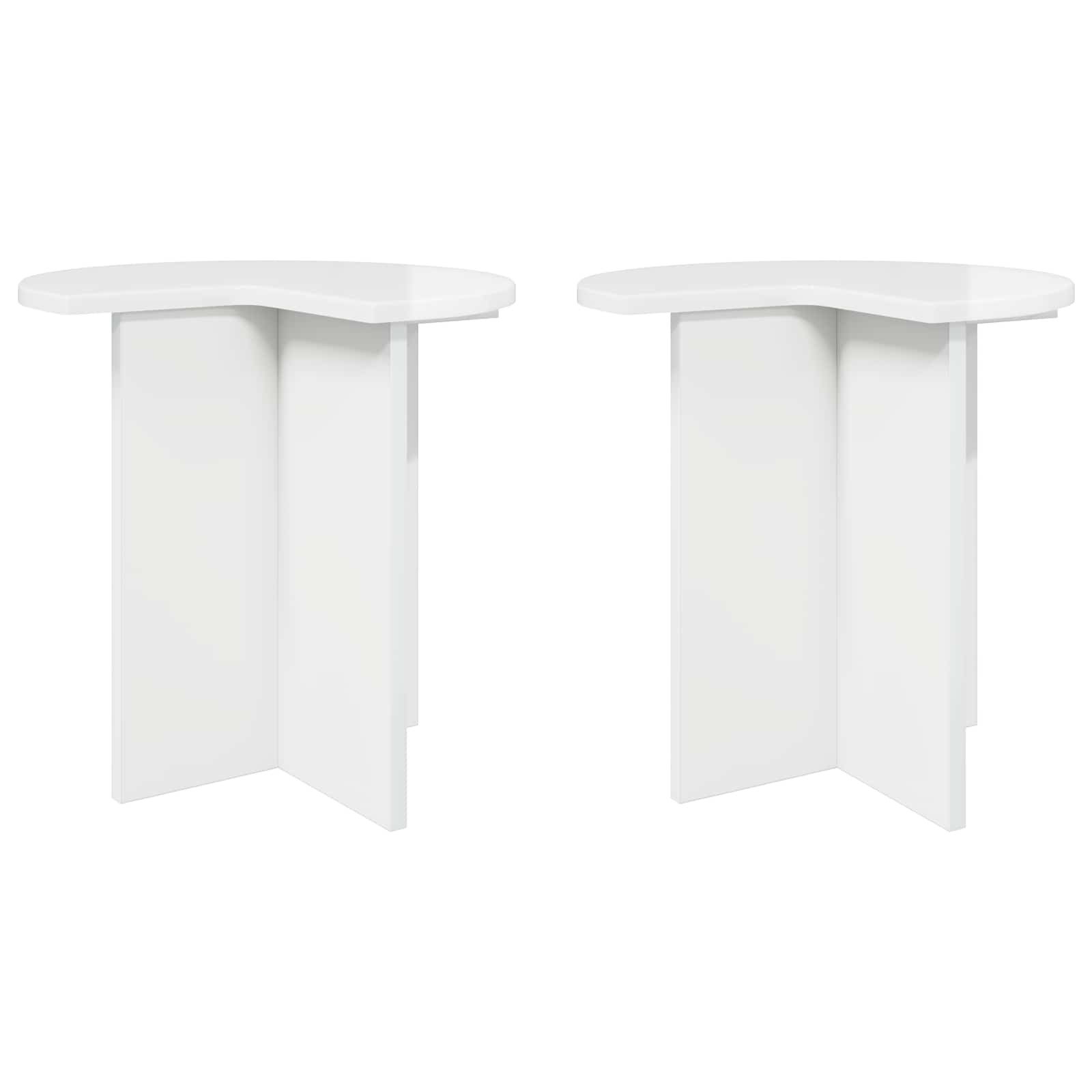 vidaXL Beistelltisch Beistelltisch 2 Stk. Hochglanz Weiß Ø 39 x 38 cm Holzwerkstoff (2-St)