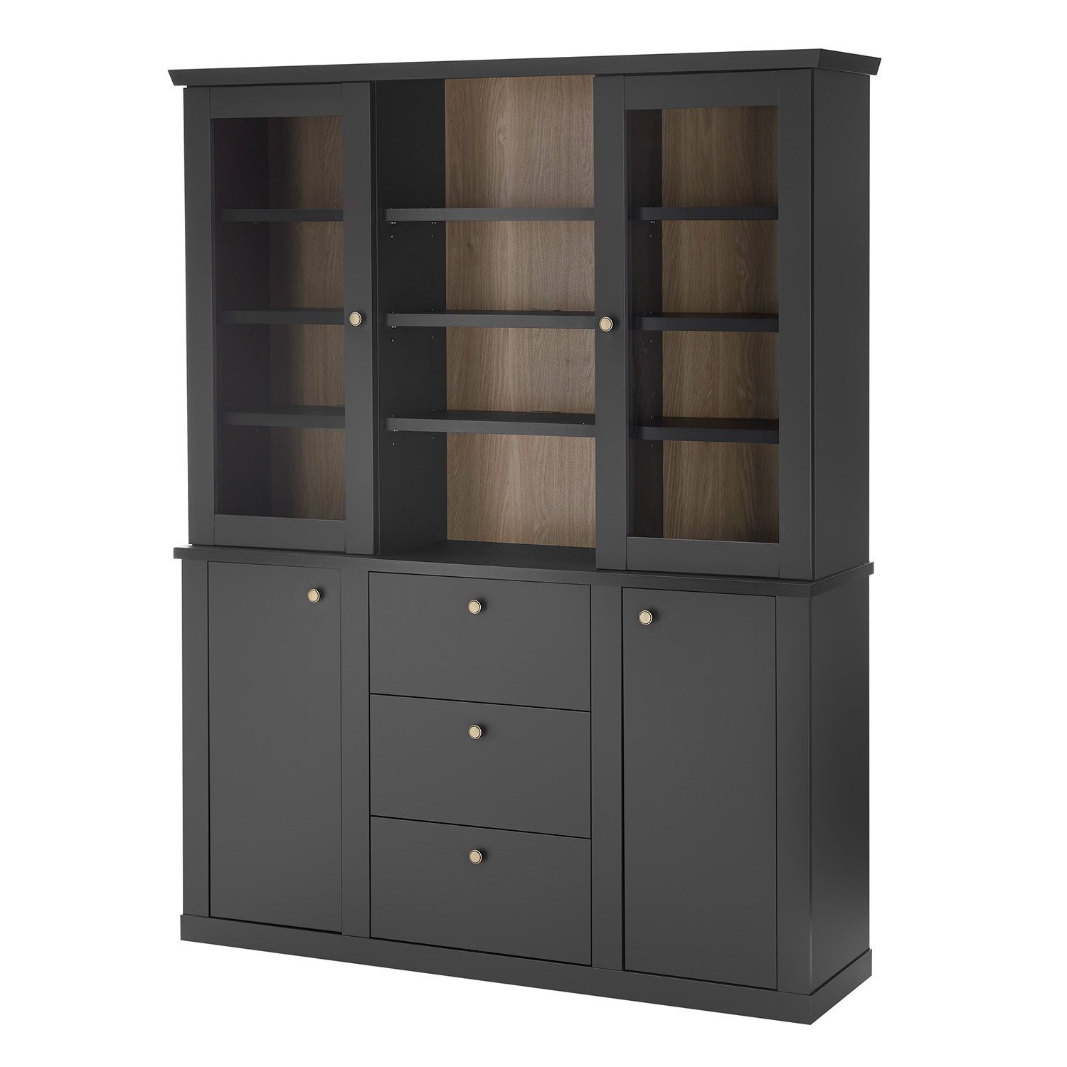 Möbel Stellbrink Küchenbuffet Buffetschrank Lincoln - Schwarz matt