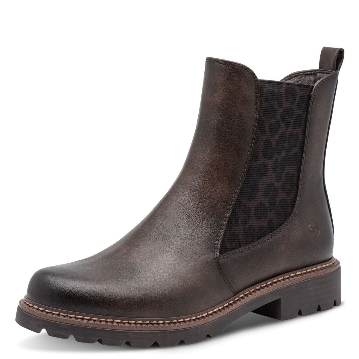 Tamaris 1-25483-45/369 Stiefelette Klassischer Chelsea Boot mit modischem Leoprint