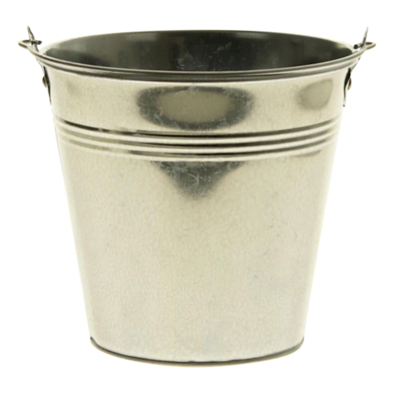 INNA-Glas Blumentopf Zinkeimer DEVIS mit Henkel, Silber, 9,6 cm, Ø 11 cm
