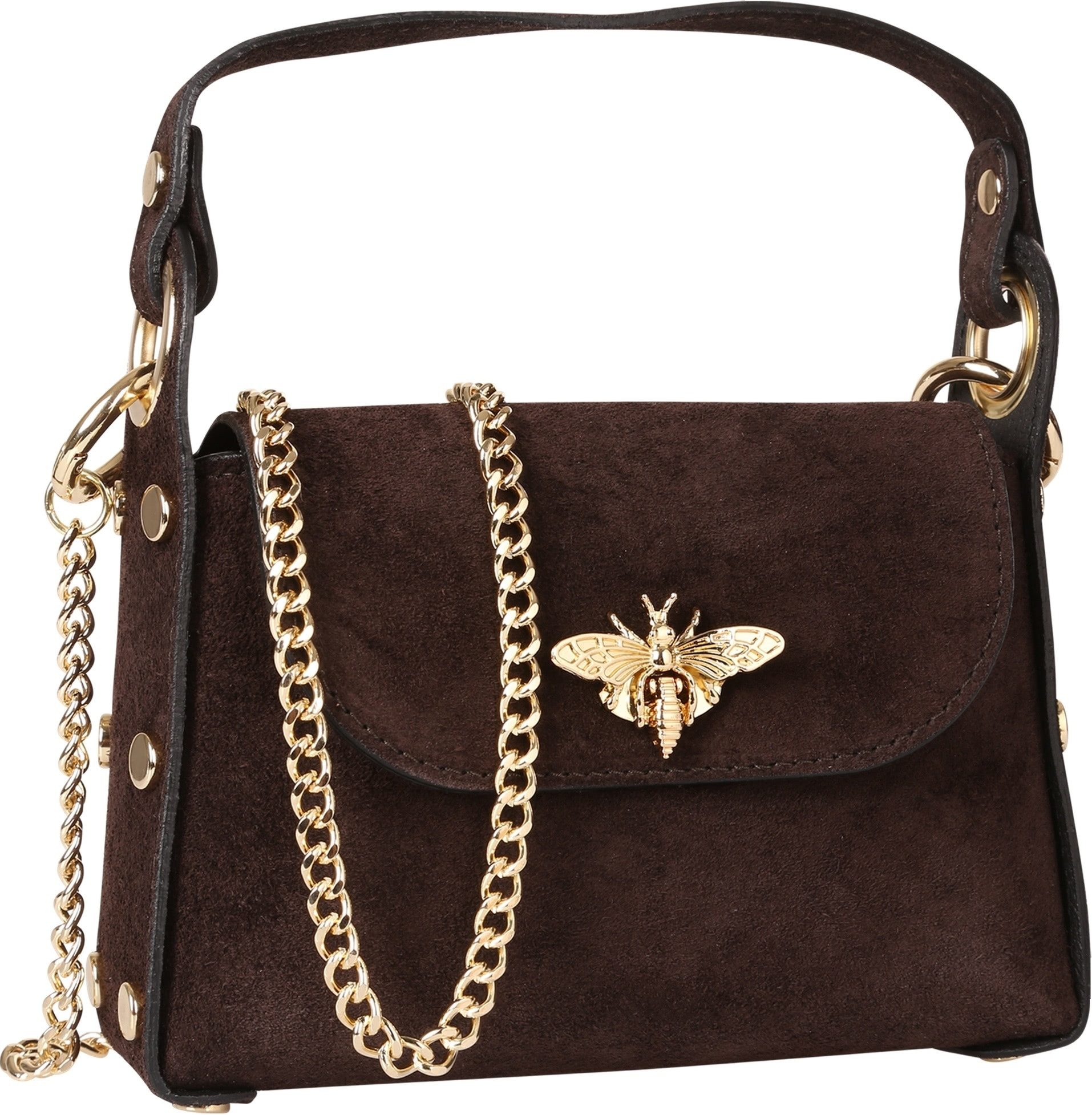 Toscanto Umhängetasche Toscanto Tasche dunkelbraun (Umhängetasche), Damen Umhängetasche Leder, dunkelbraun ca. 19cm x ca. 14cm